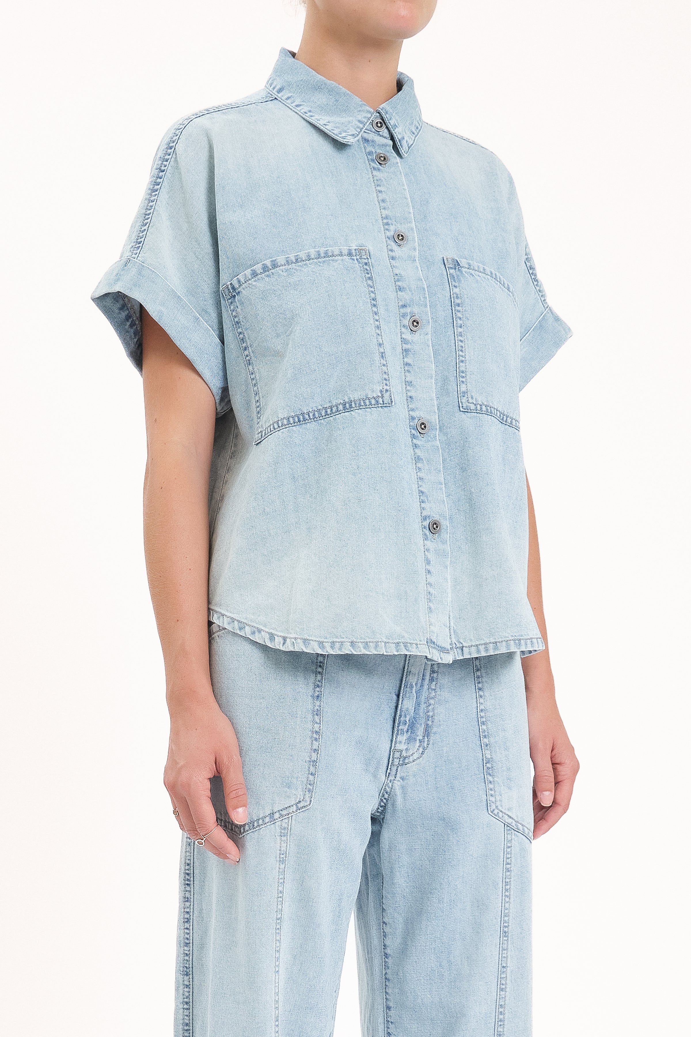 Petal and Pup USA TOPS Shore Button Front Shirt - Wild Card