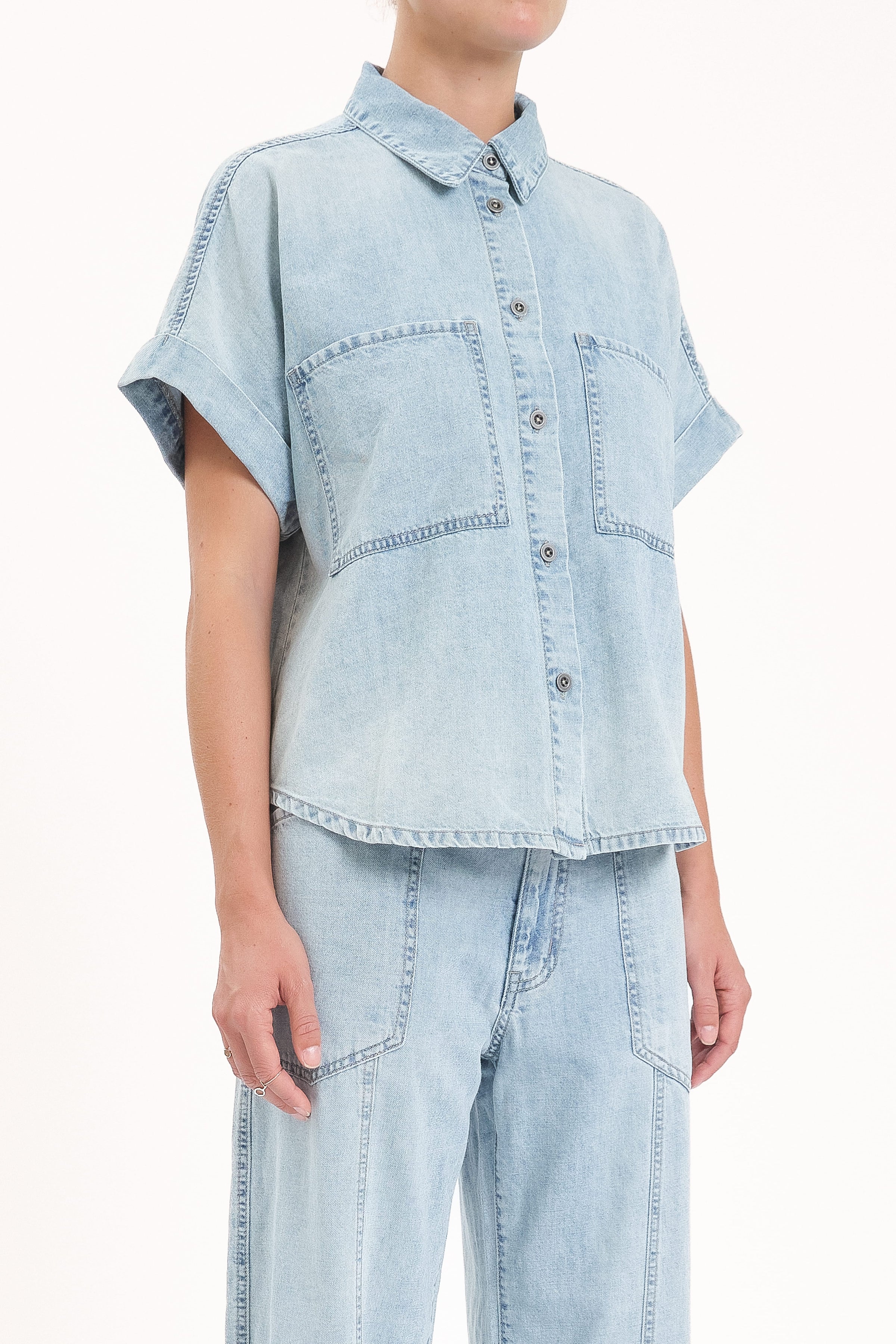 Petal and Pup USA TOPS Shore Button Front Shirt - Wild Card