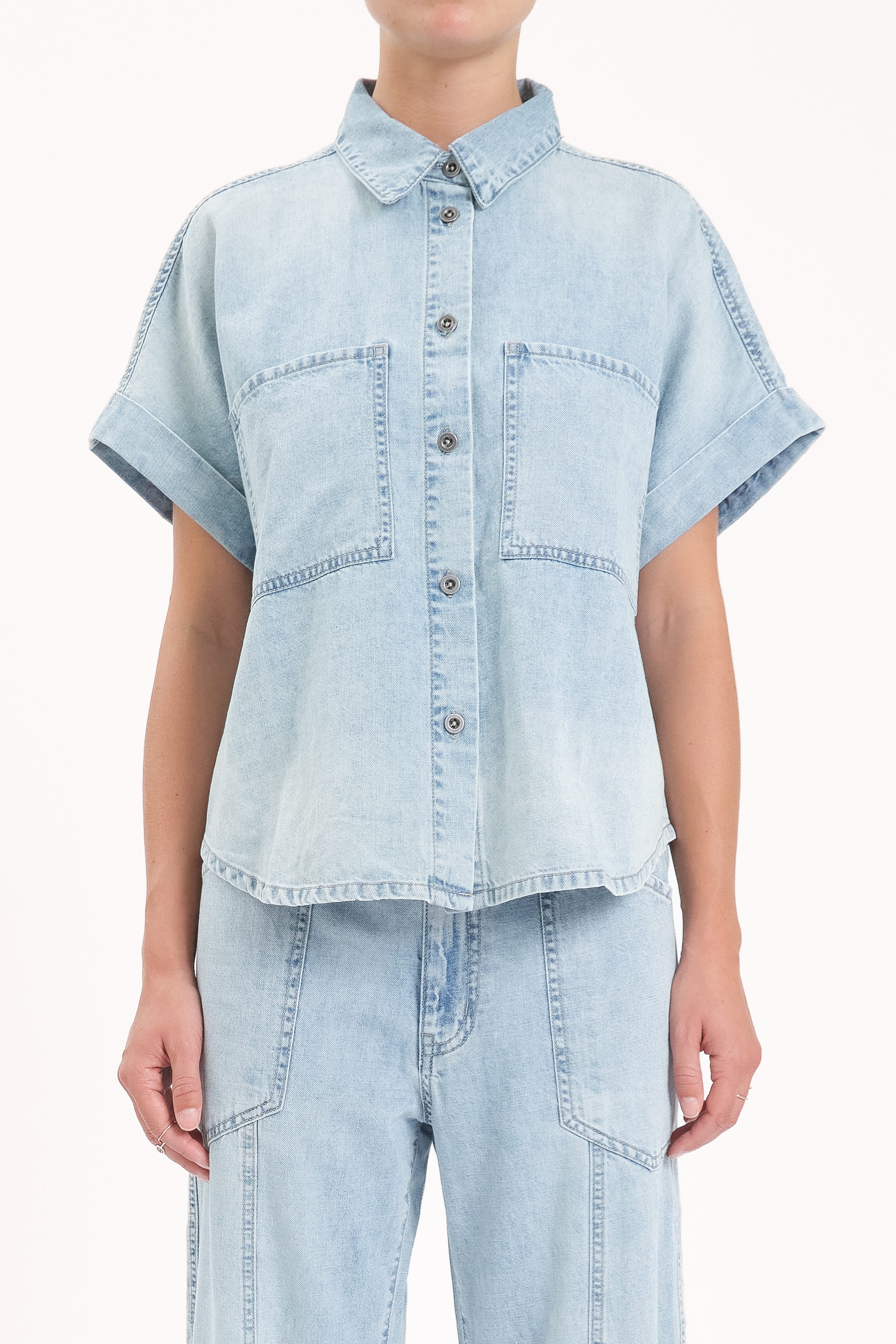 Petal and Pup USA TOPS Shore Button Front Shirt - Wild Card