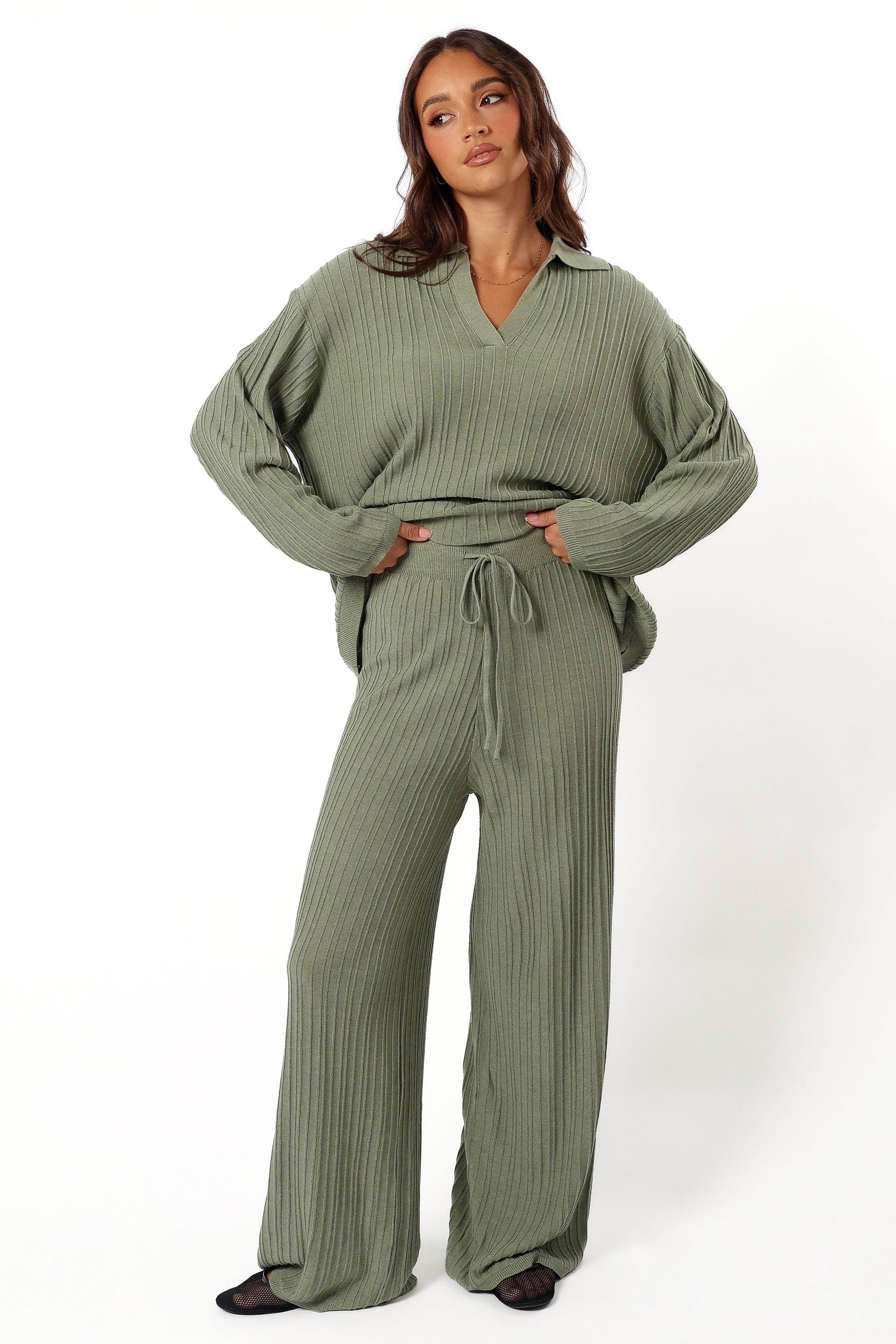 Petal and Pup USA TOPS Sonole Cable Knit Sweater - Khaki