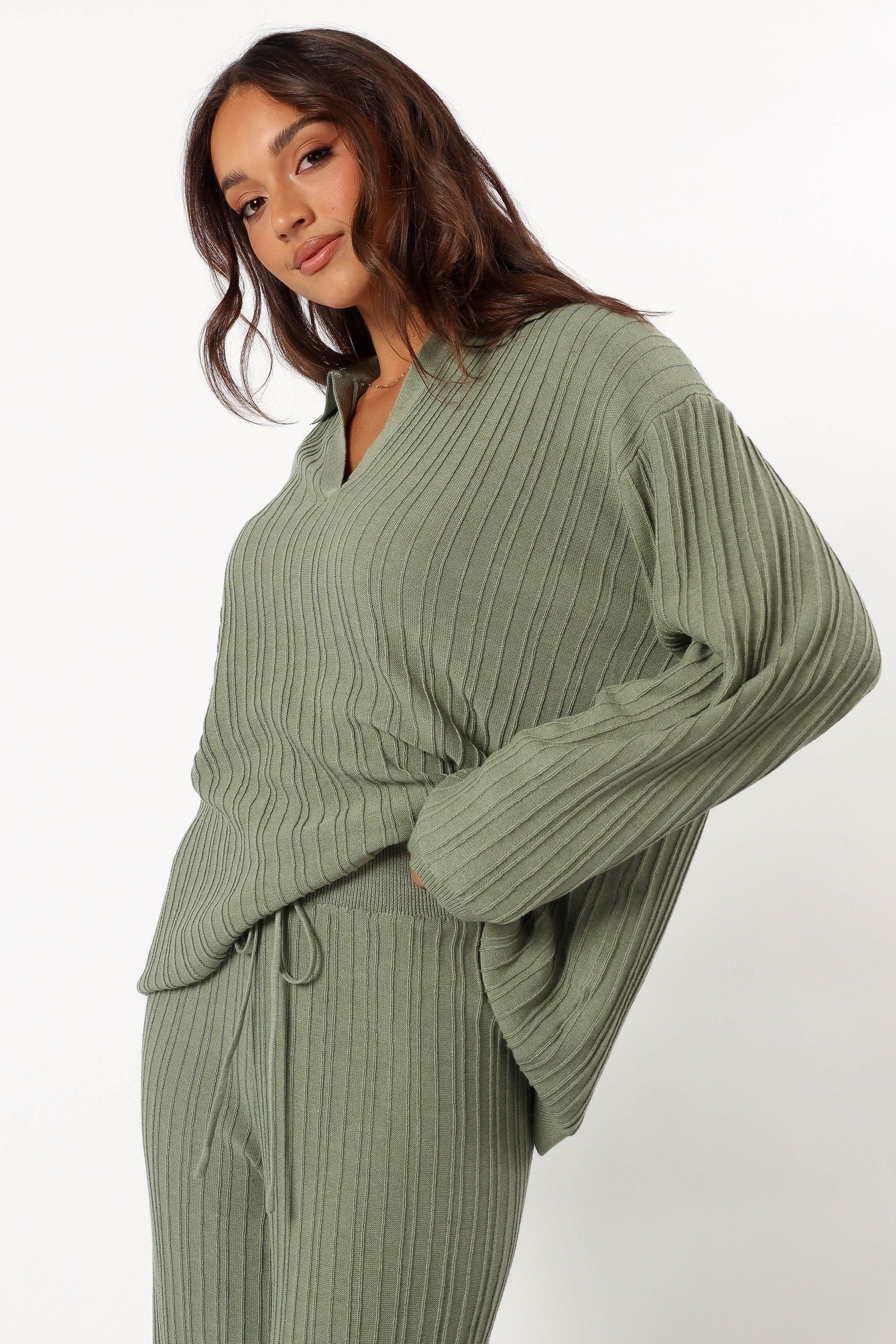 Petal and Pup USA TOPS Sonole Cable Knit Sweater - Khaki