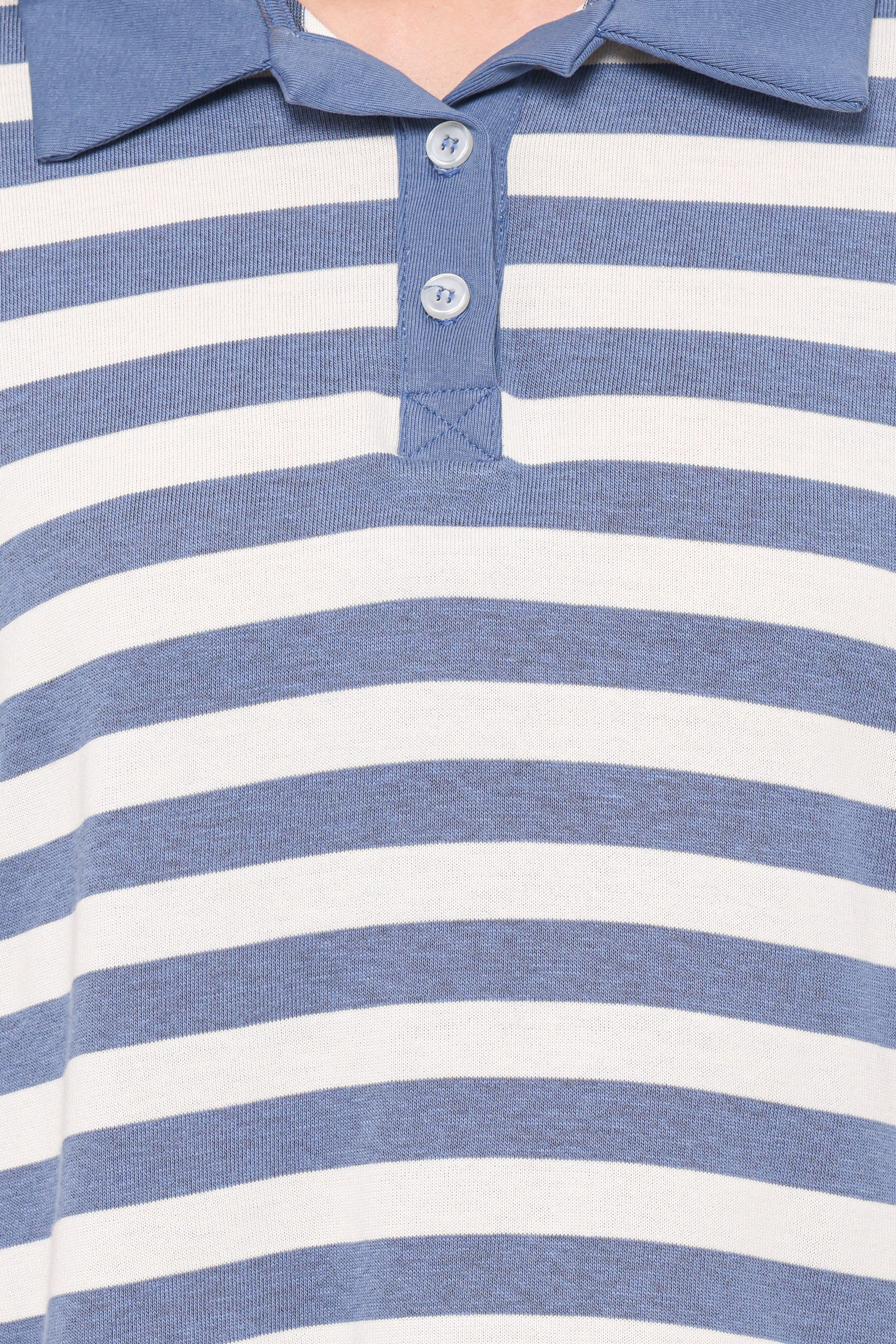 Petal and Pup USA TOPS Sophia Short Sleeve Rugby Top - Blue/White Stripe