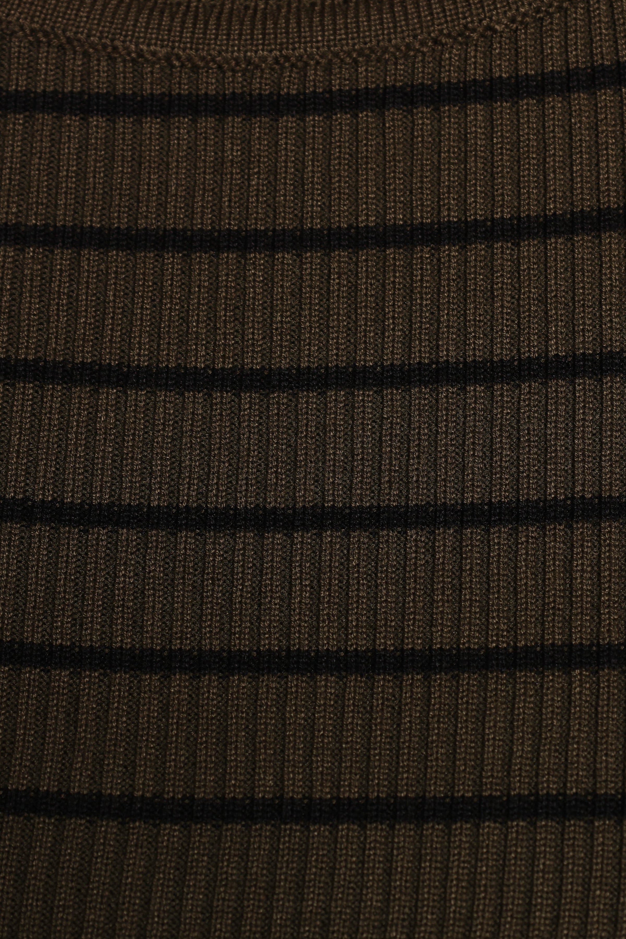 Petal and Pup USA TOPS Stacie Ribbed Knit Top - Olive Stripe