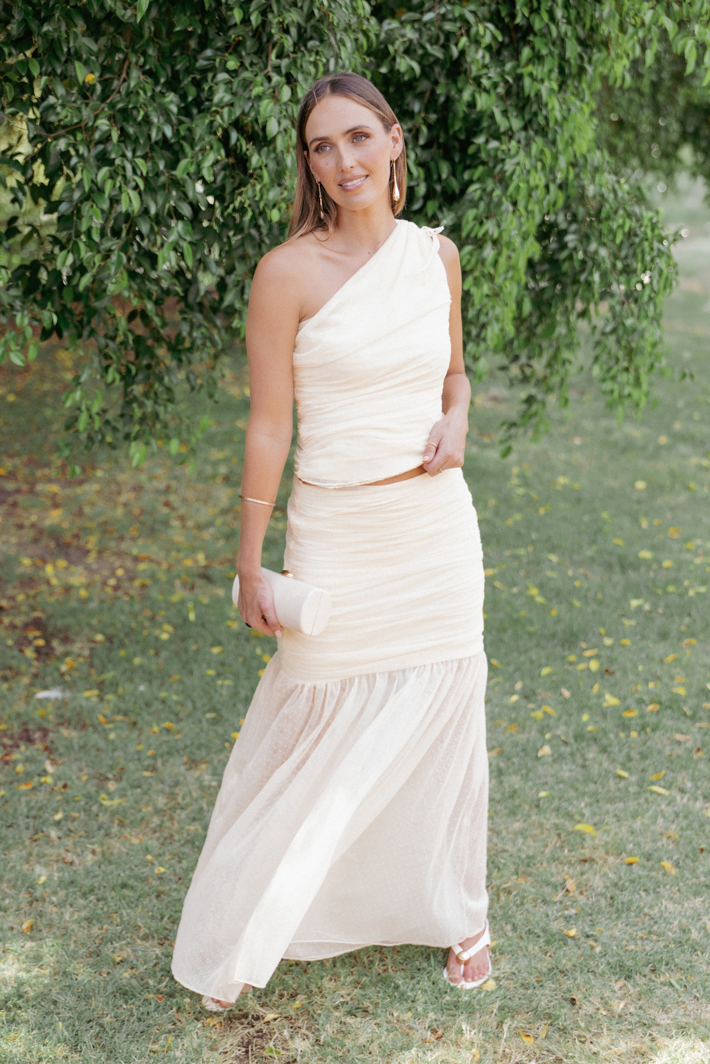 Petal and Pup USA TOPS Susan Mesh One Shoulder Top - Yellow