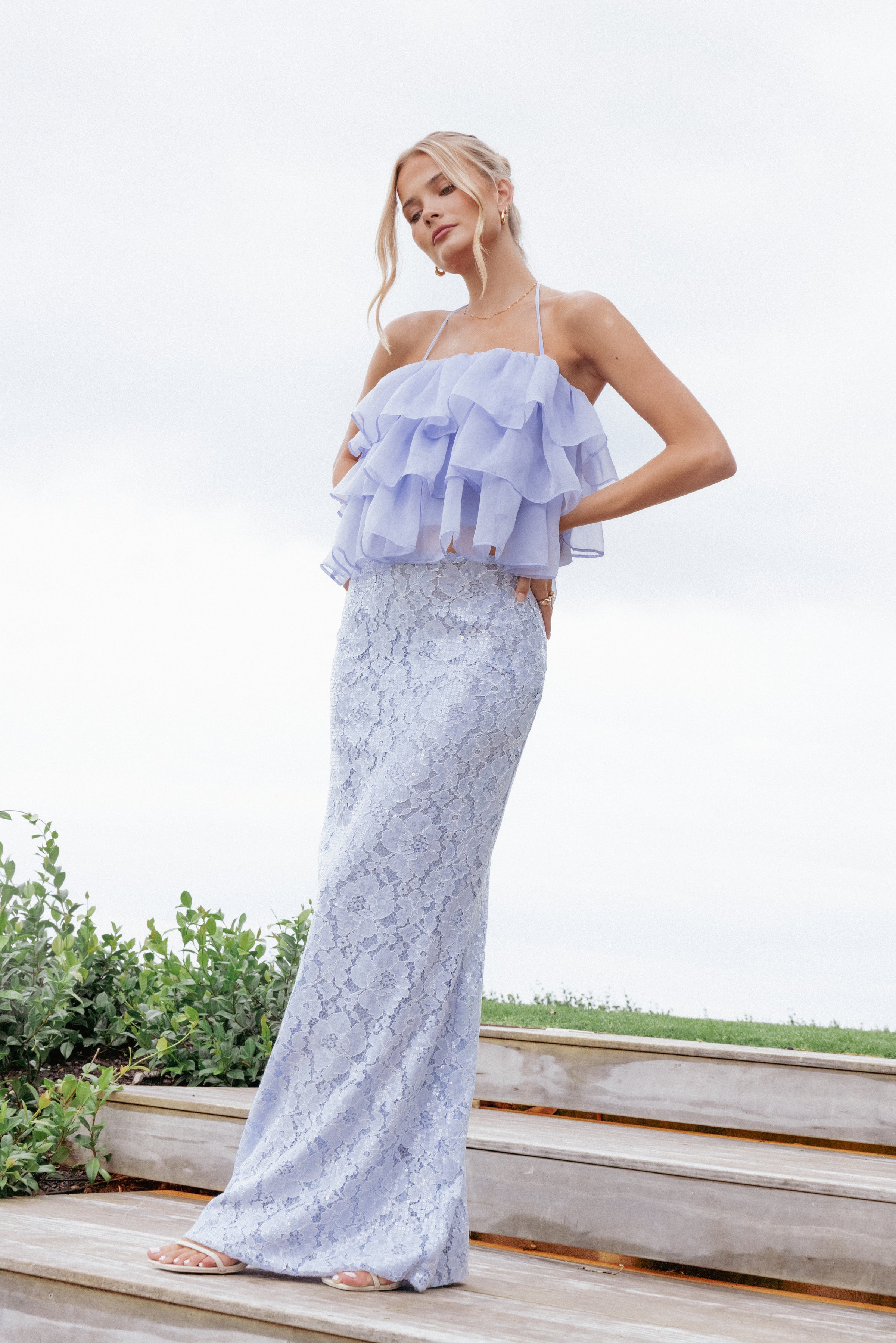 Petal and Pup USA TOPS Taelya Flounce Top - Blue