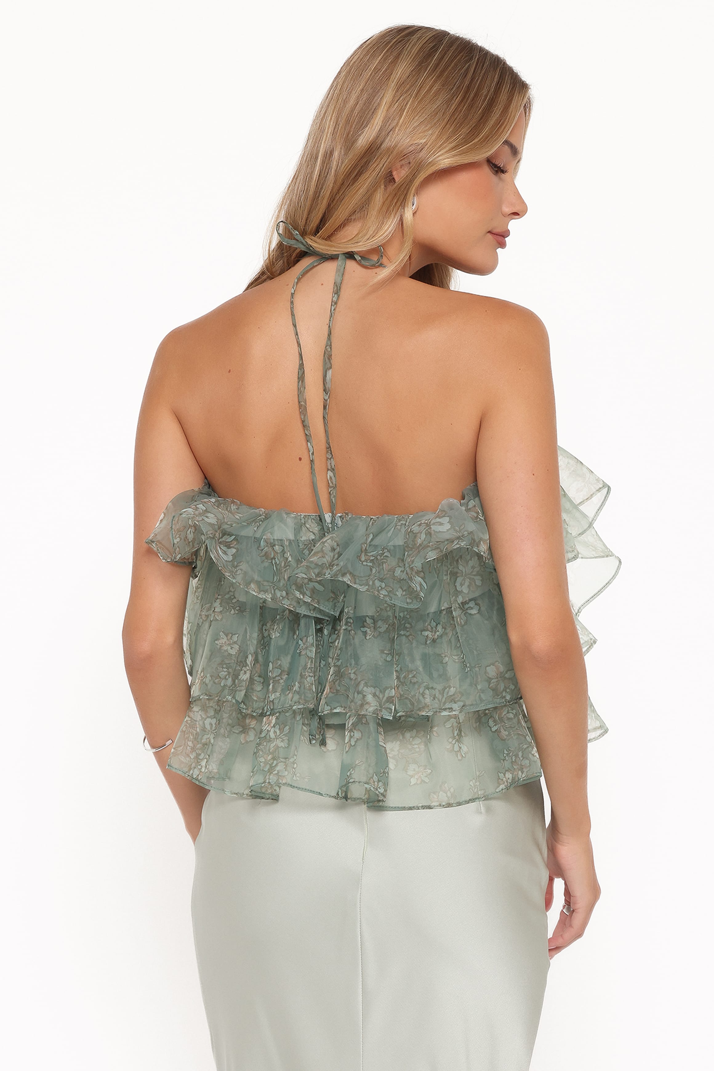 Petal and Pup USA TOPS Taelya Flounce Top - Mint Green Floral