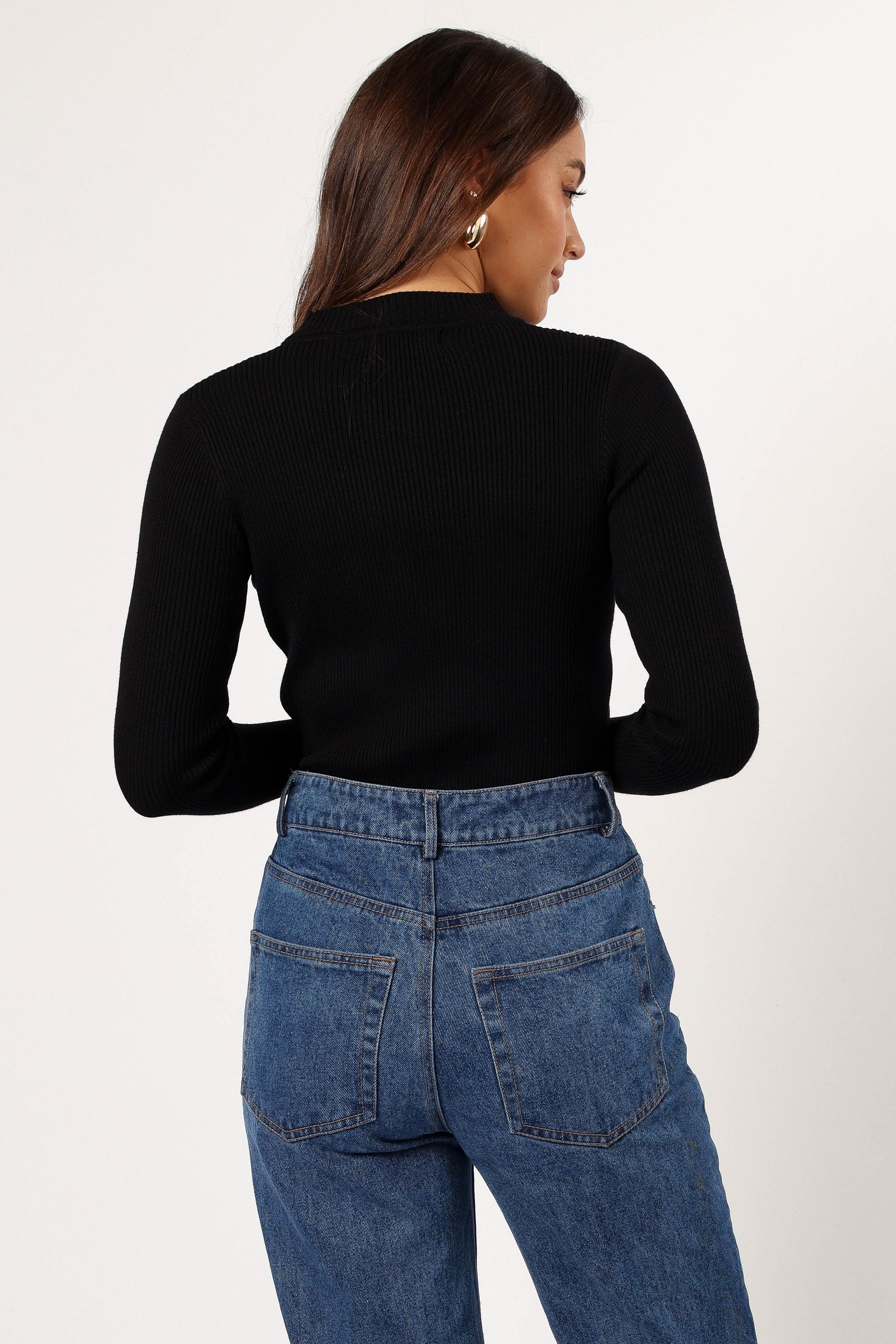 Petal and Pup USA TOPS Tammy Ribbed Knit Top - Black