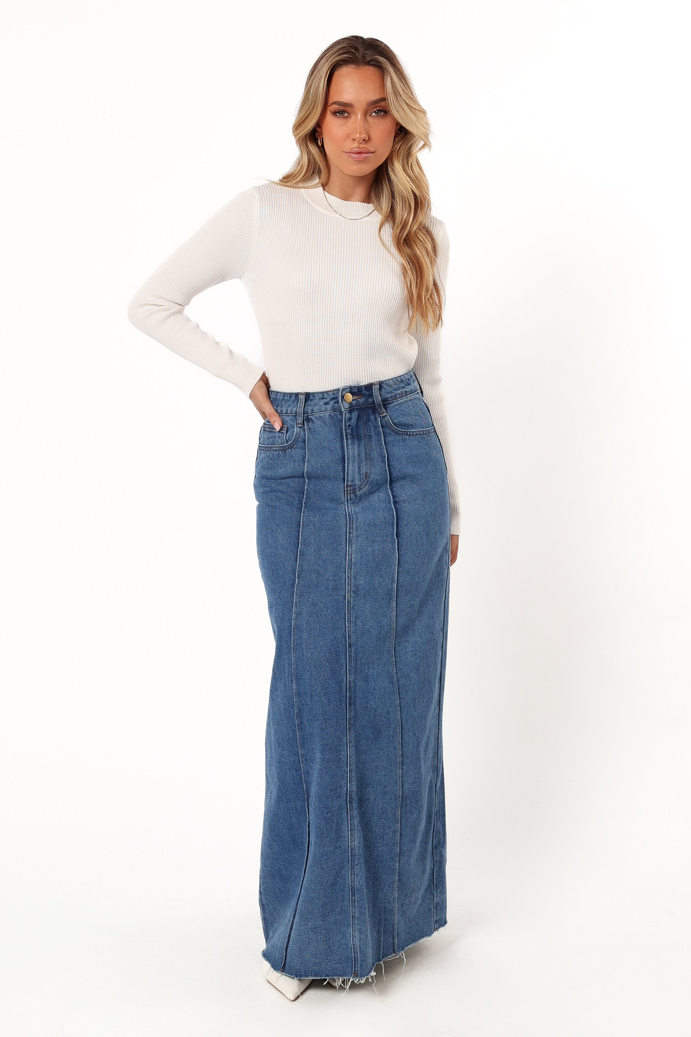 Petal and Pup USA TOPS Tammy Ribbed Knit Top - White