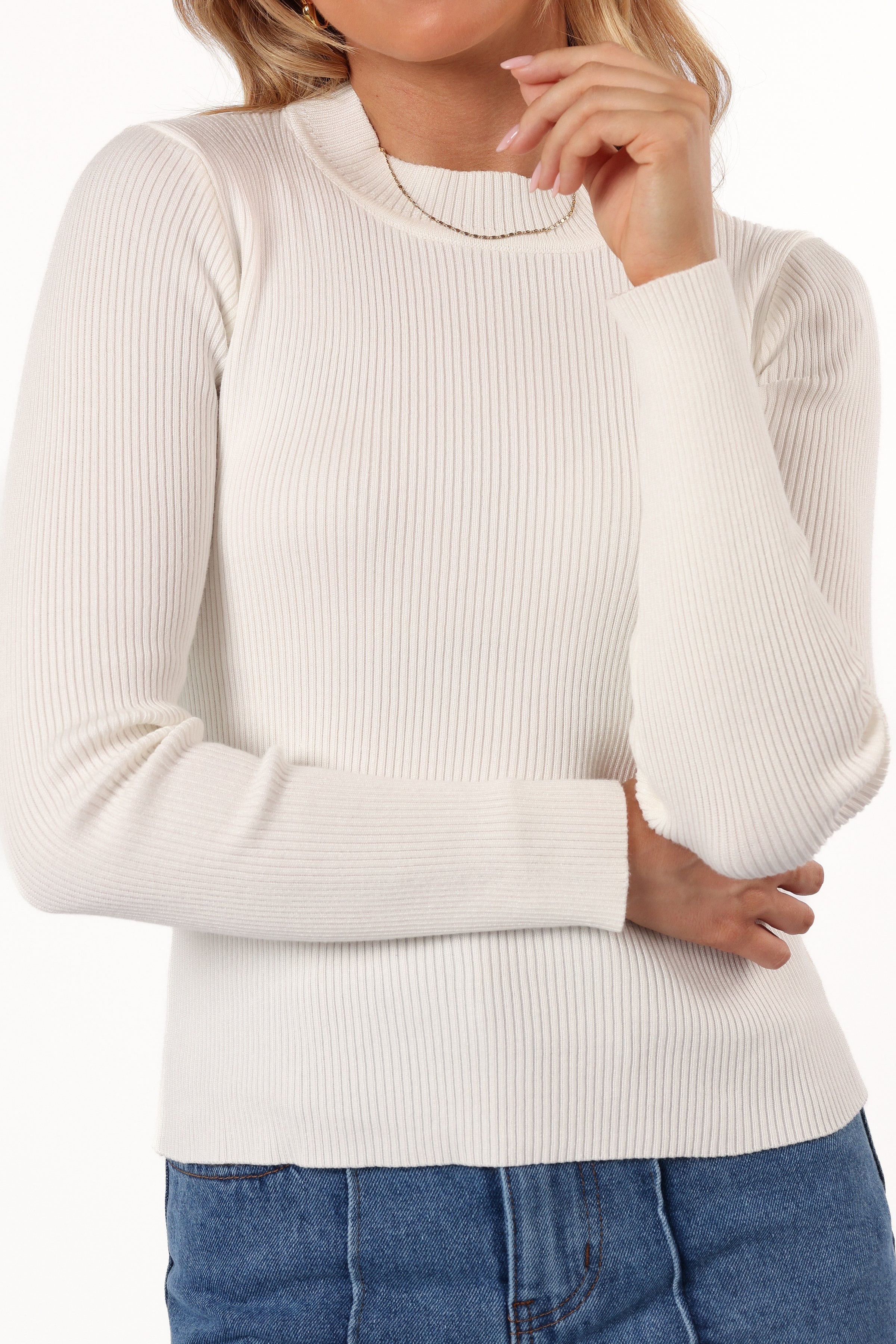 Petal and Pup USA TOPS Tammy Ribbed Knit Top - White