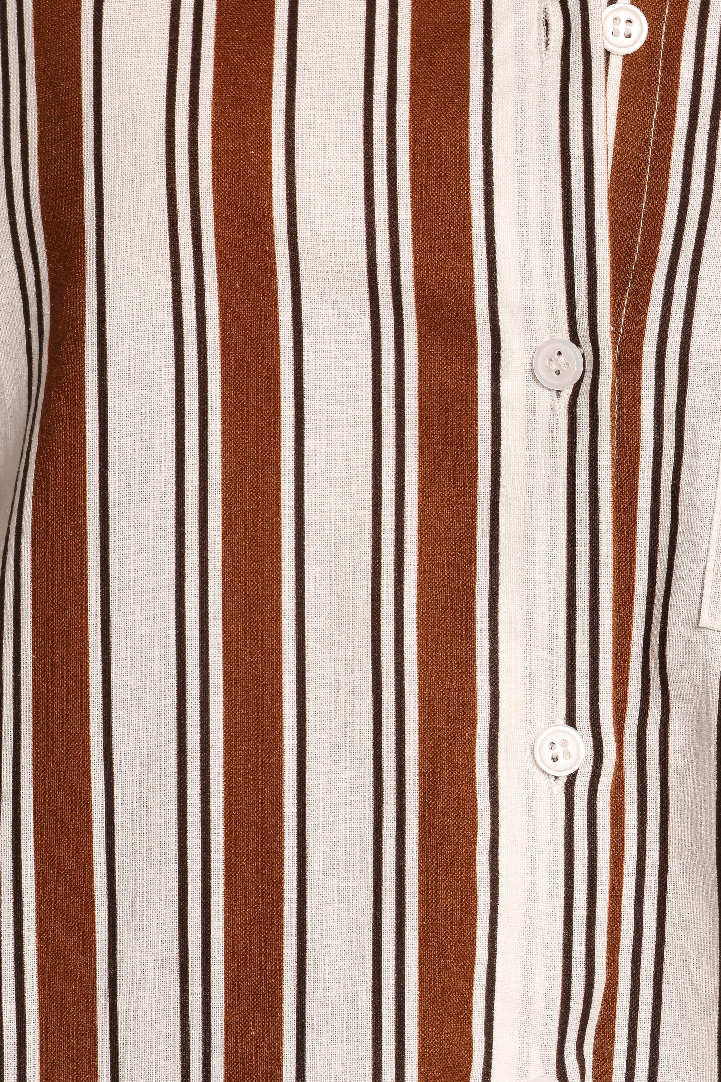 Petal and Pup USA TOPS Thalia Short Sleeve Shirt - Chocolate Stripe (Hold for Amazon)