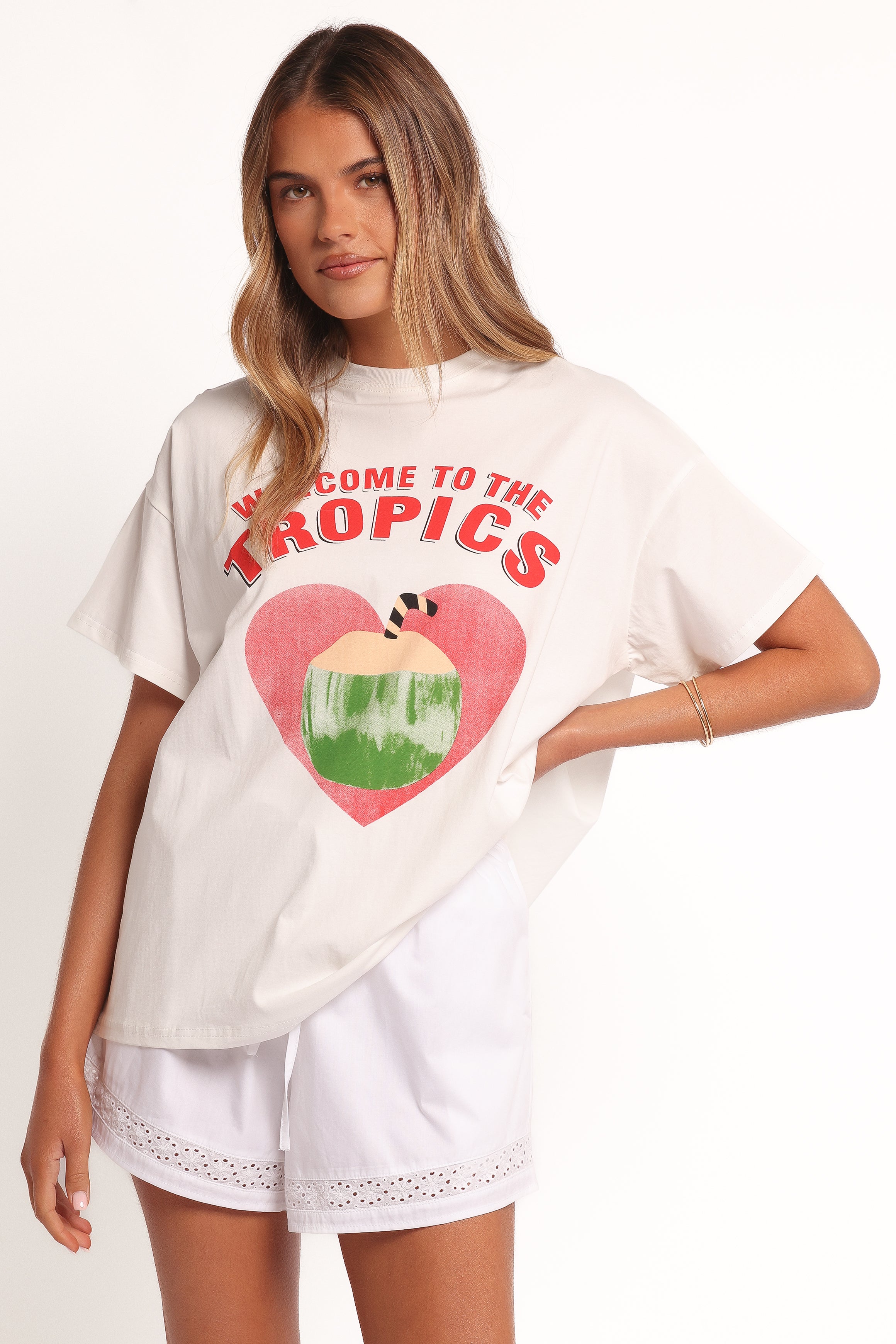 Petal and Pup USA TOPS The Tropics Graphic Tee - White