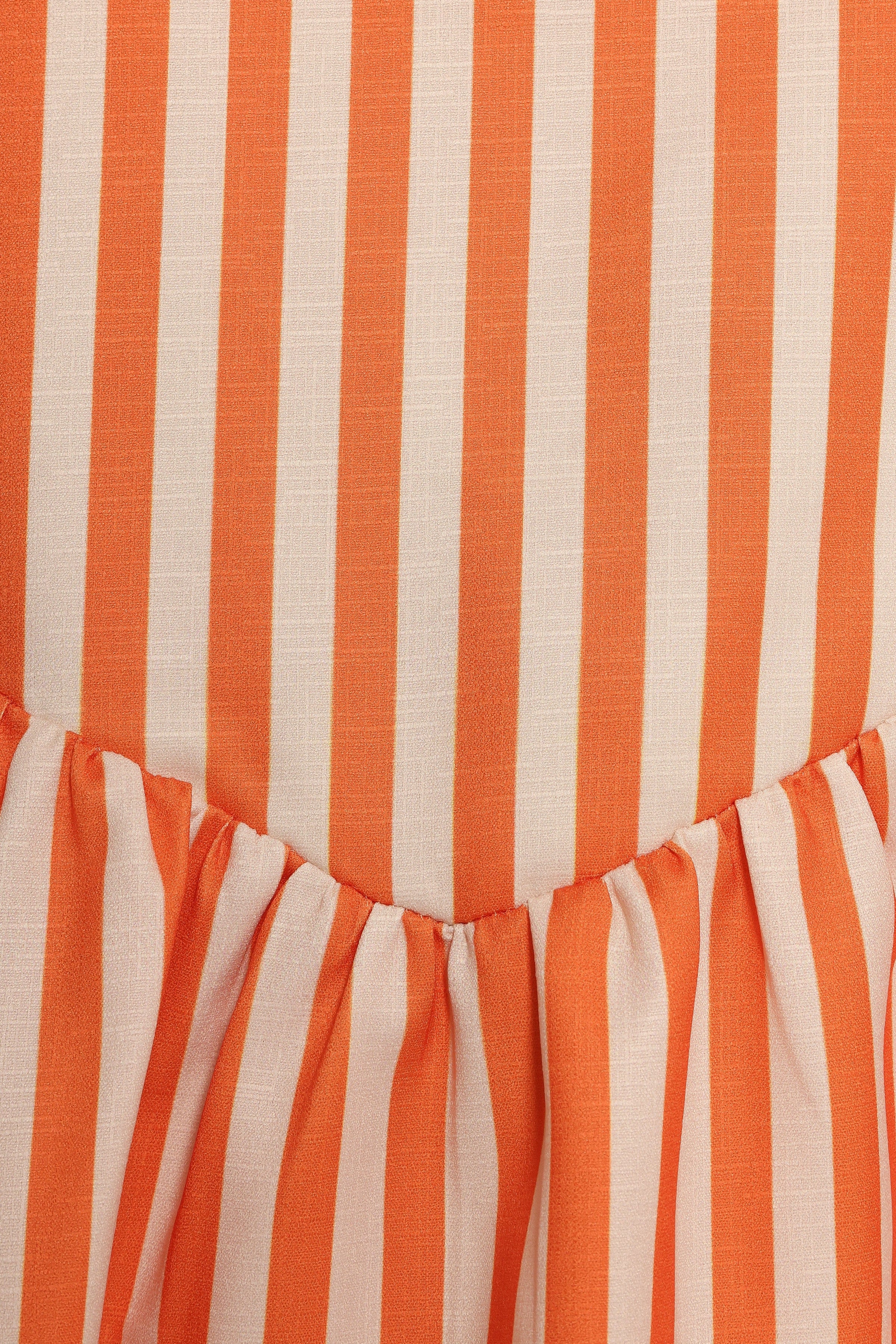 Petal and Pup USA TOPS Valencia Halterneck Top - Orange Beige Stripe (Hold for Rack)