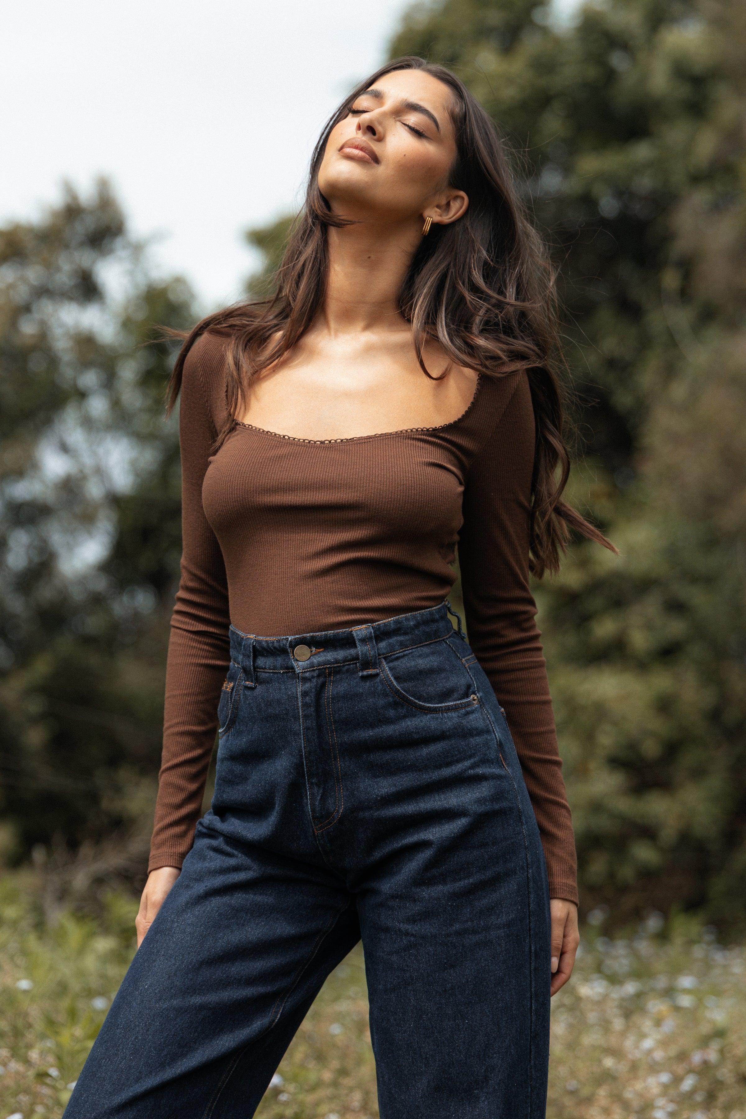 Petal and Pup USA TOPS Verona Knit Top - Brown (Hold for Rack)