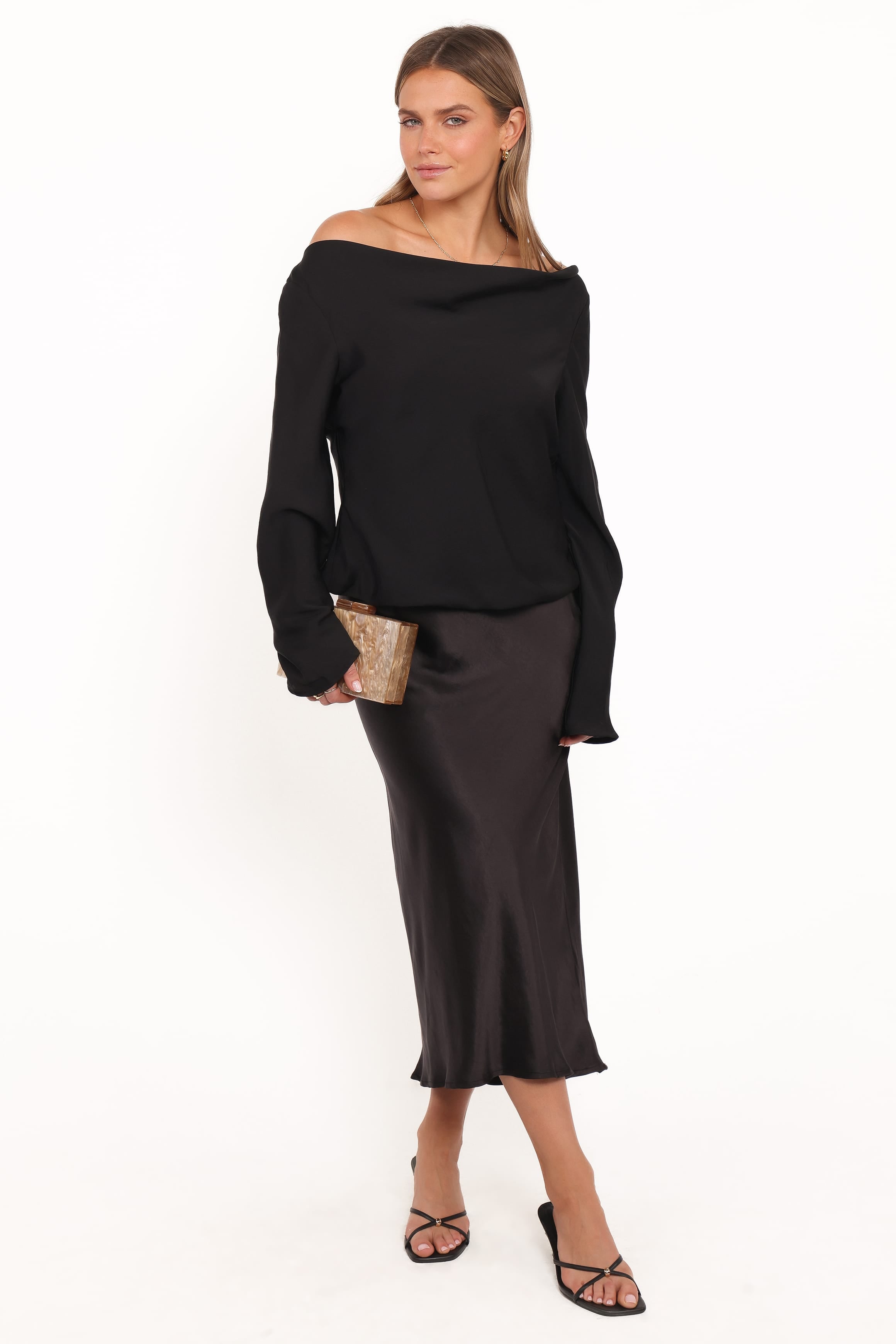 Petal and Pup USA TOPS Vinita Long Sleeve Top - Black