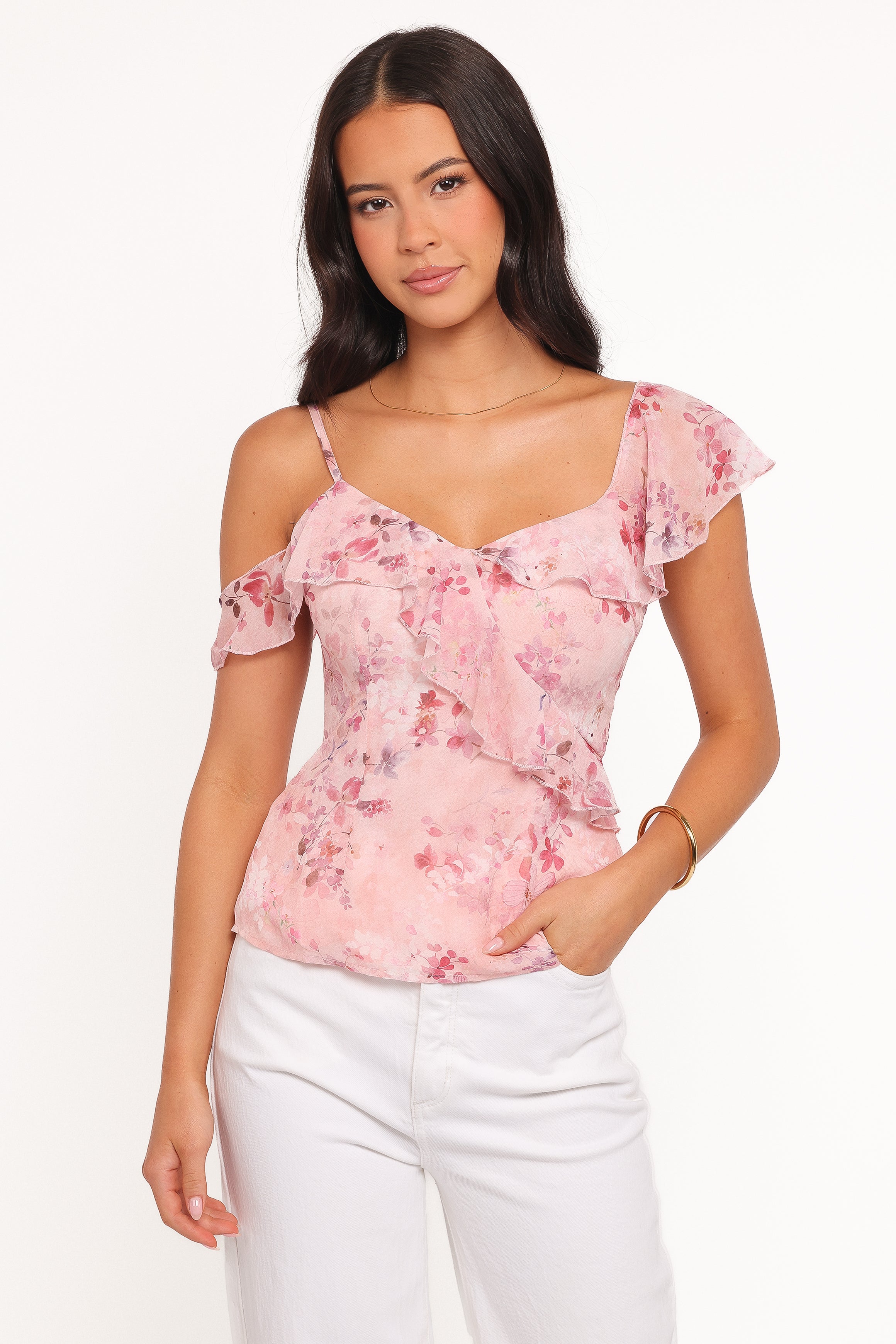 Petal and Pup USA TOPS Xandra Blouse - Pink Floral