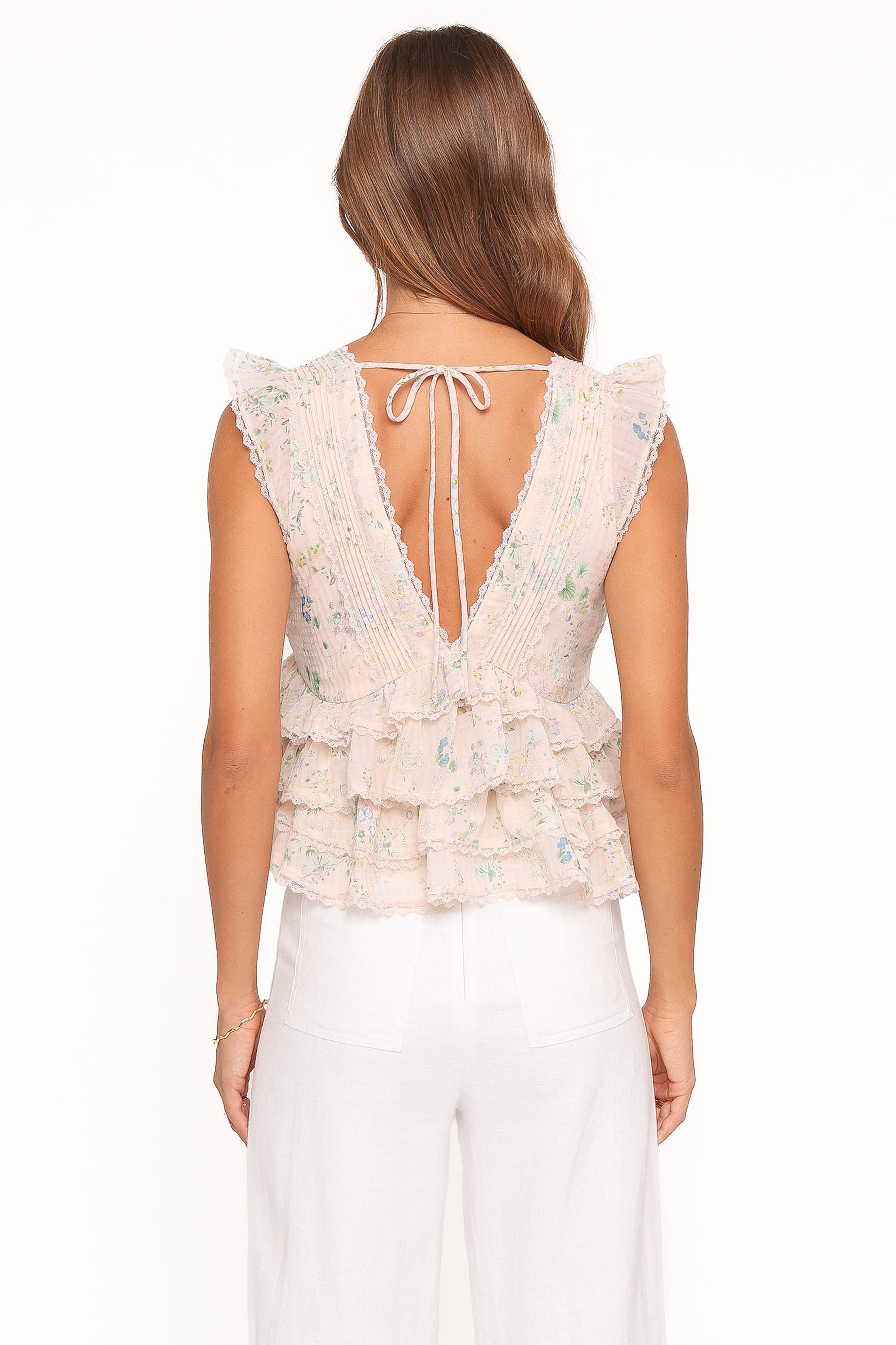Petal and Pup USA TOPS Yana Ruffle Top - Pastel Pink Floral