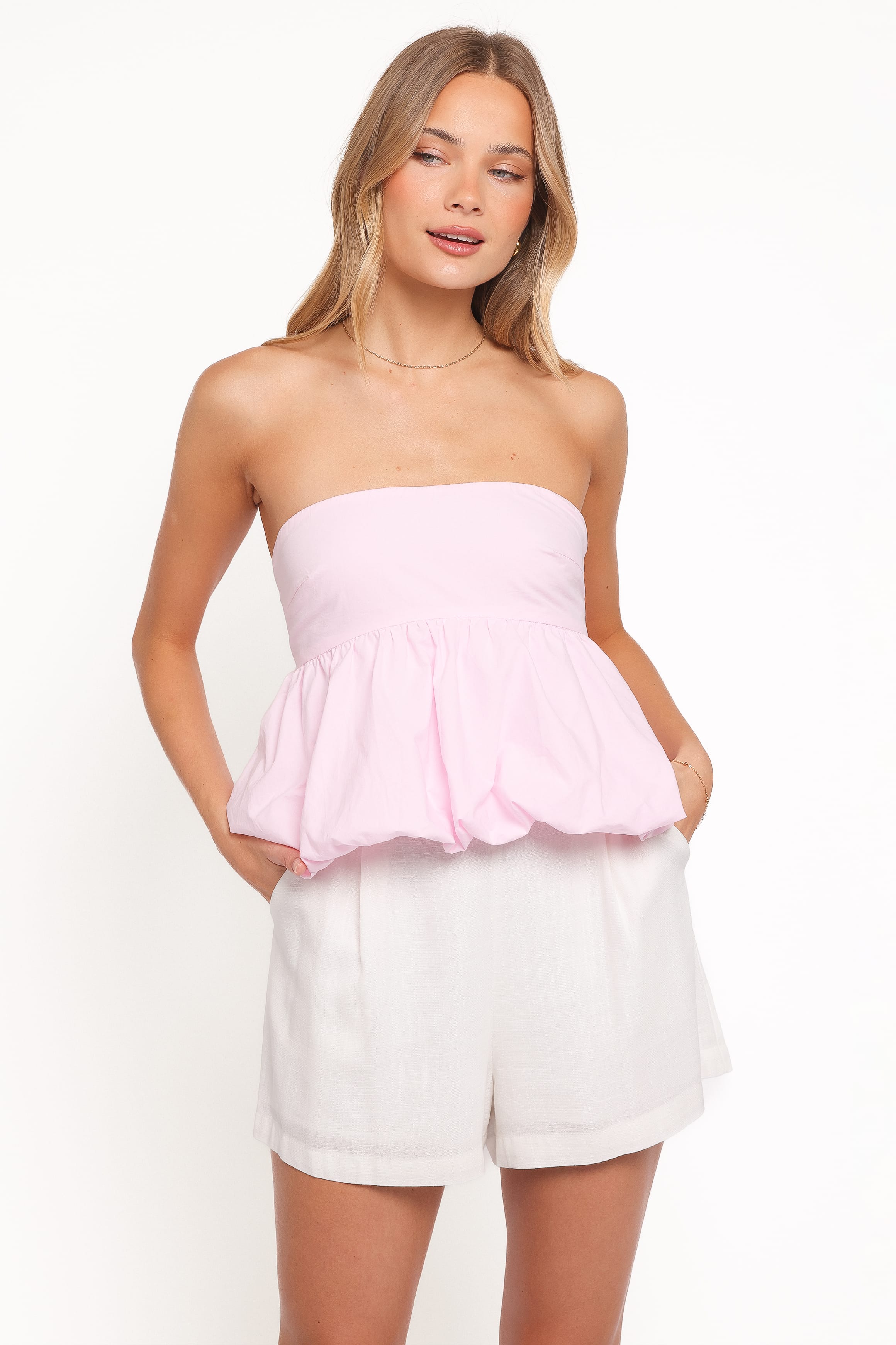 Petal and Pup USA TOPS Yvanna Bubble Hem Top - Pink