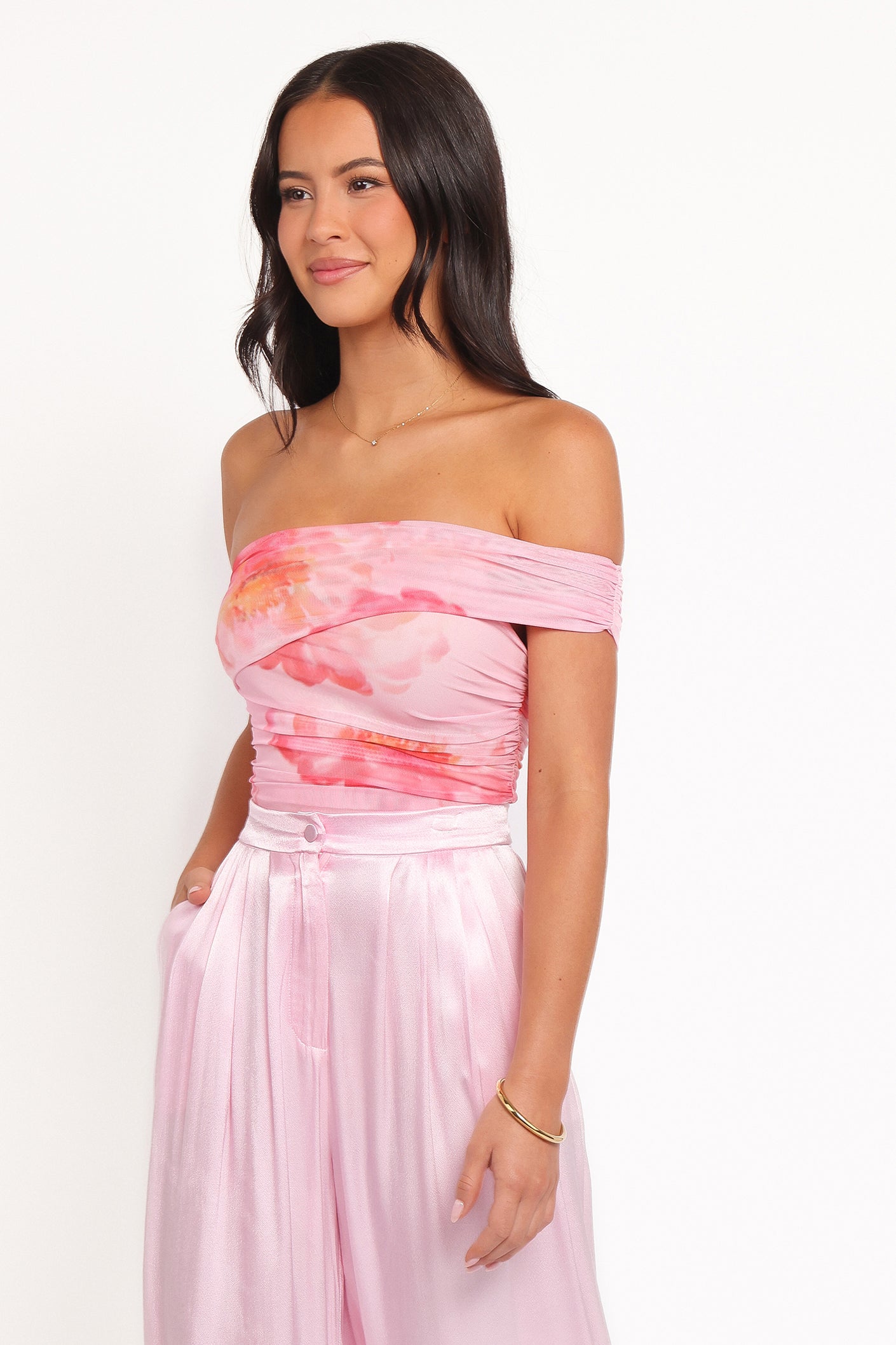 Petal and Pup USA TOPS Zachary One Shoulder Top - Pink