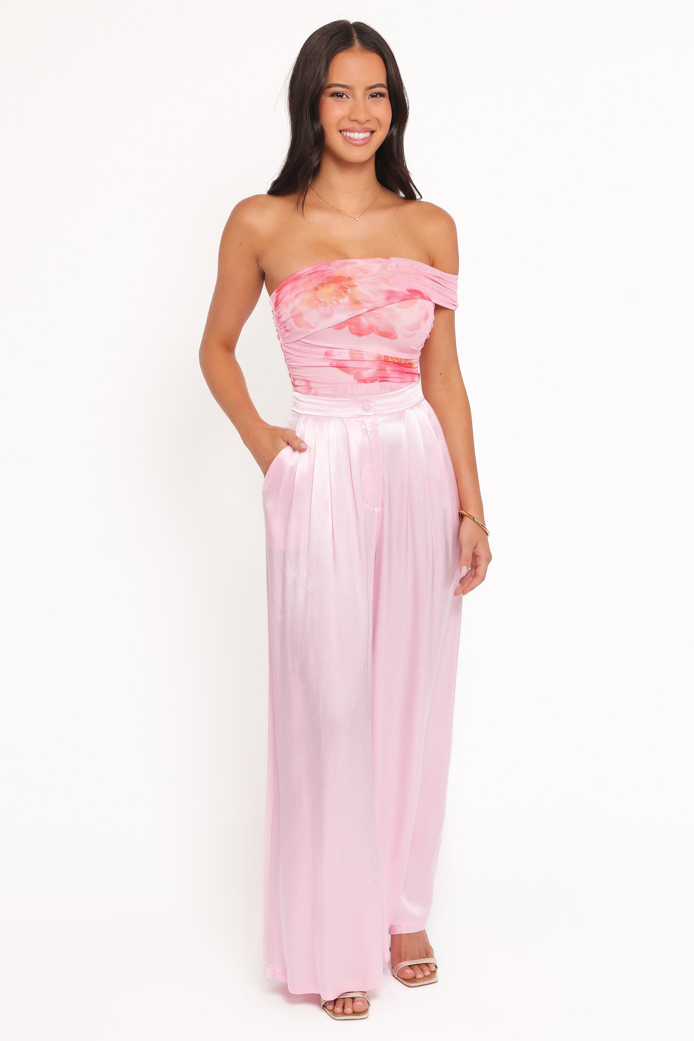 Petal and Pup USA TOPS Zachary One Shoulder Top - Pink