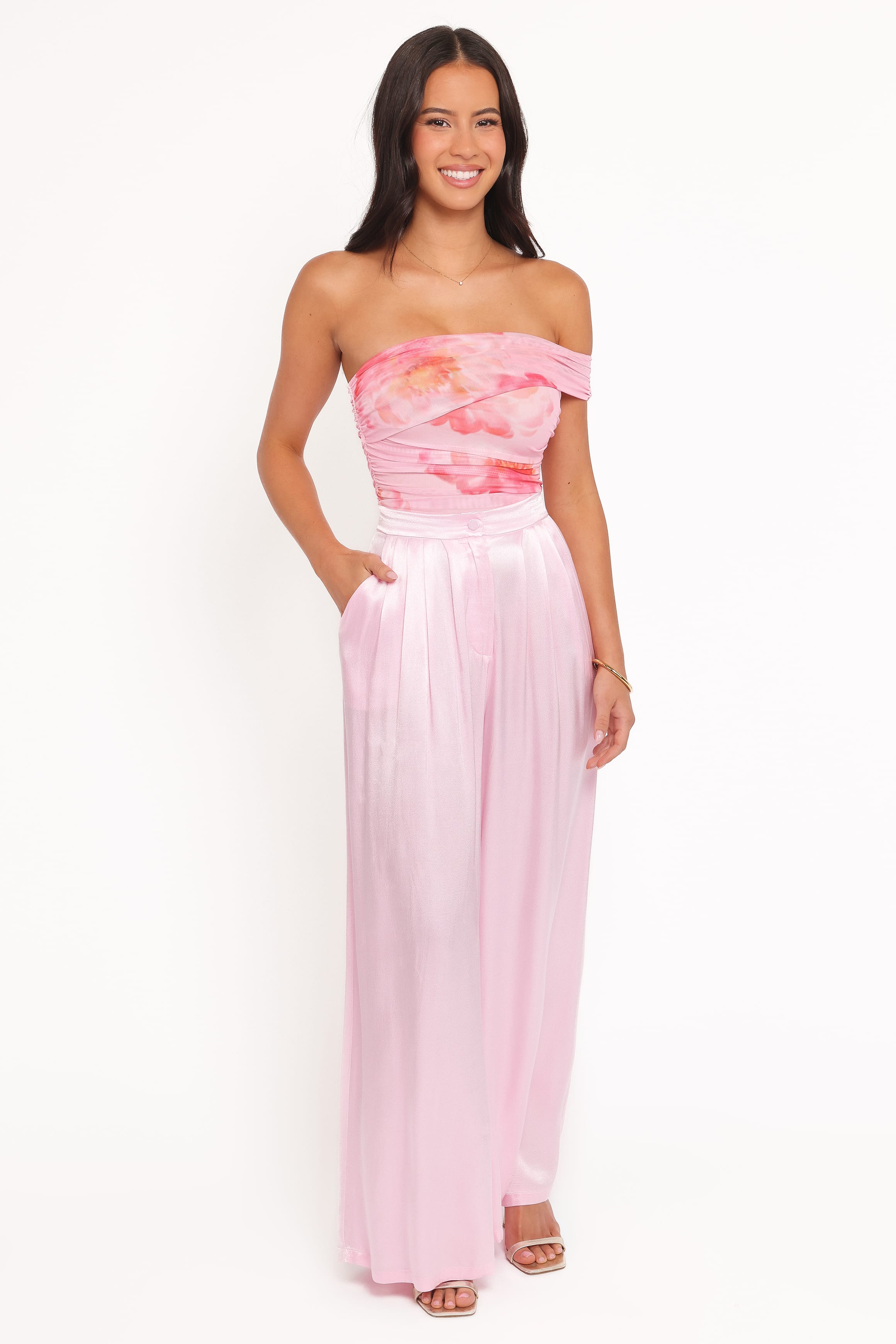 Petal and Pup USA TOPS Zachary One Shoulder Top - Pink