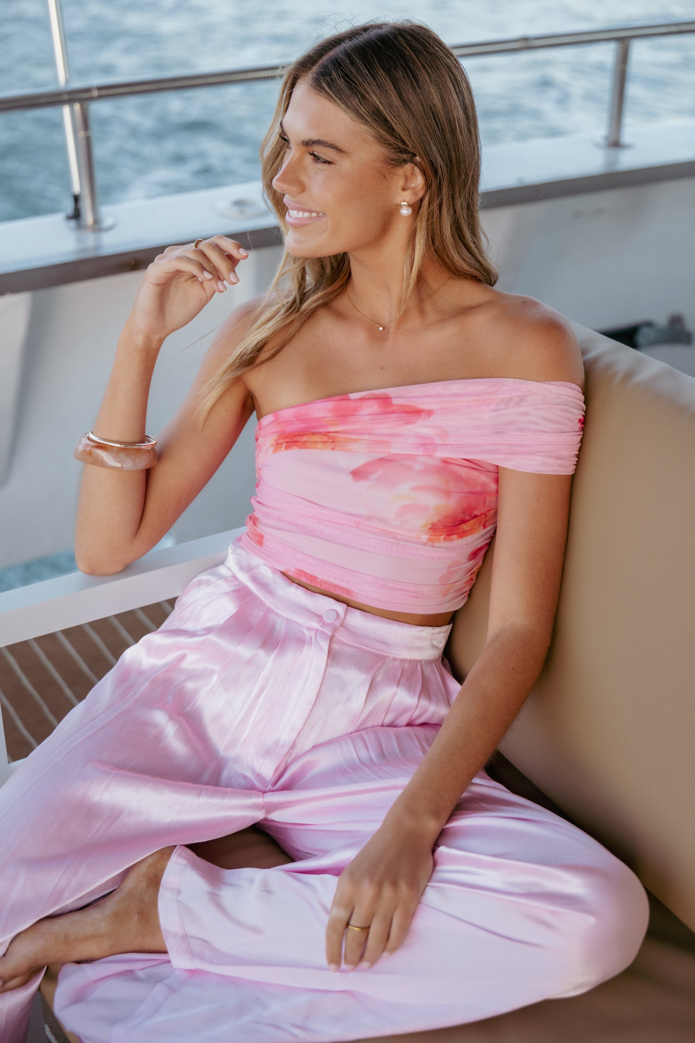 Petal and Pup USA TOPS Zachary One Shoulder Top - Pink