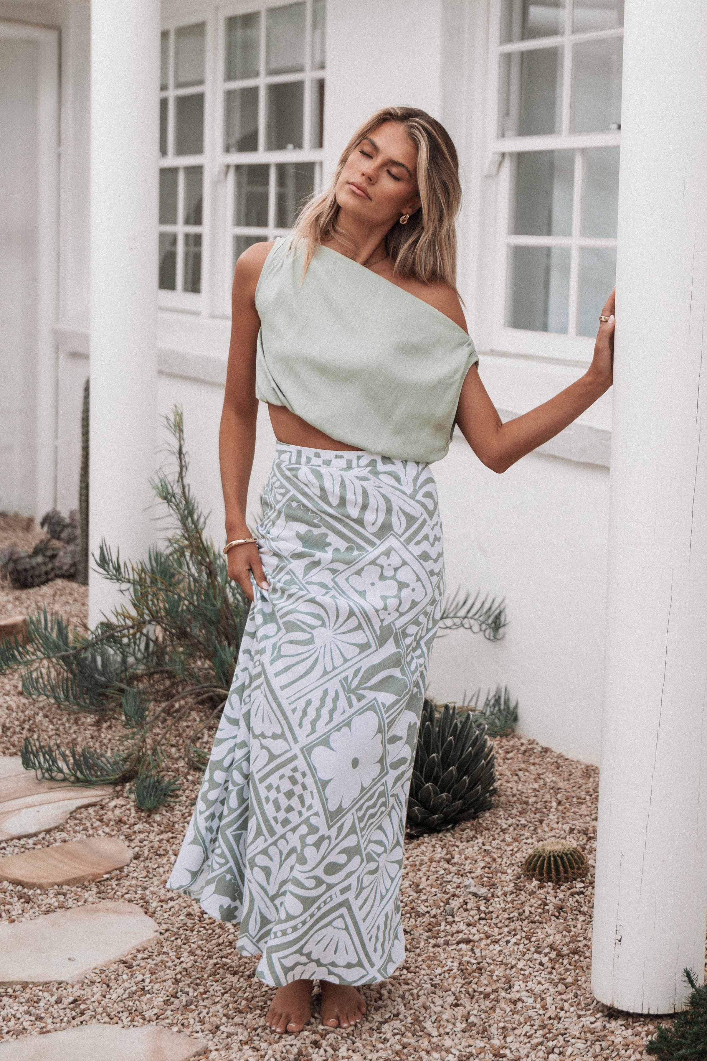 Petal and Pup USA TOPS Zara Top - Sage Green