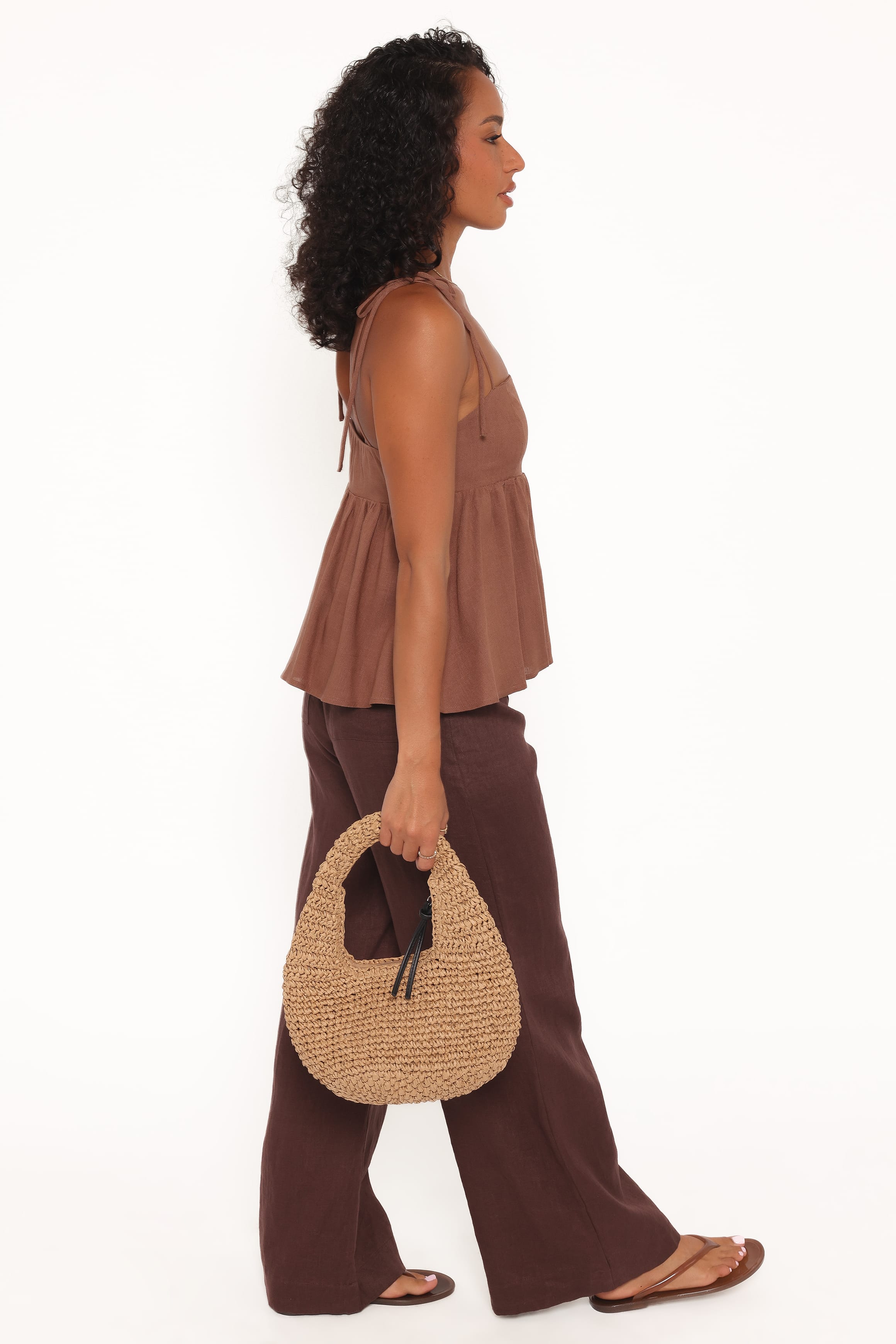 Petal and Pup USA TOPS Zephyra Baby Doll Top - Brown