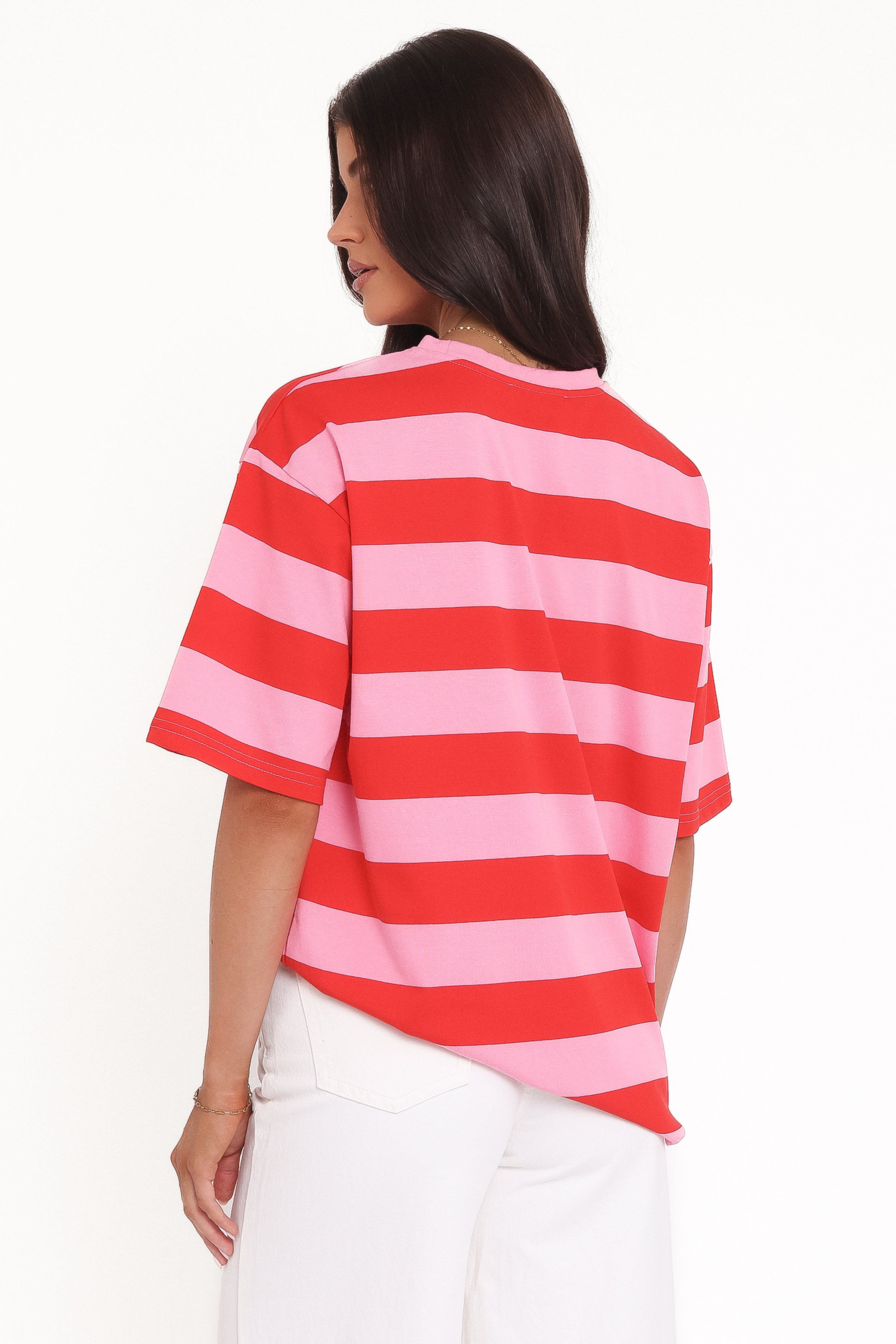 Petal and Pup USA TOPS Zestora Tee - Red Pink Stripe