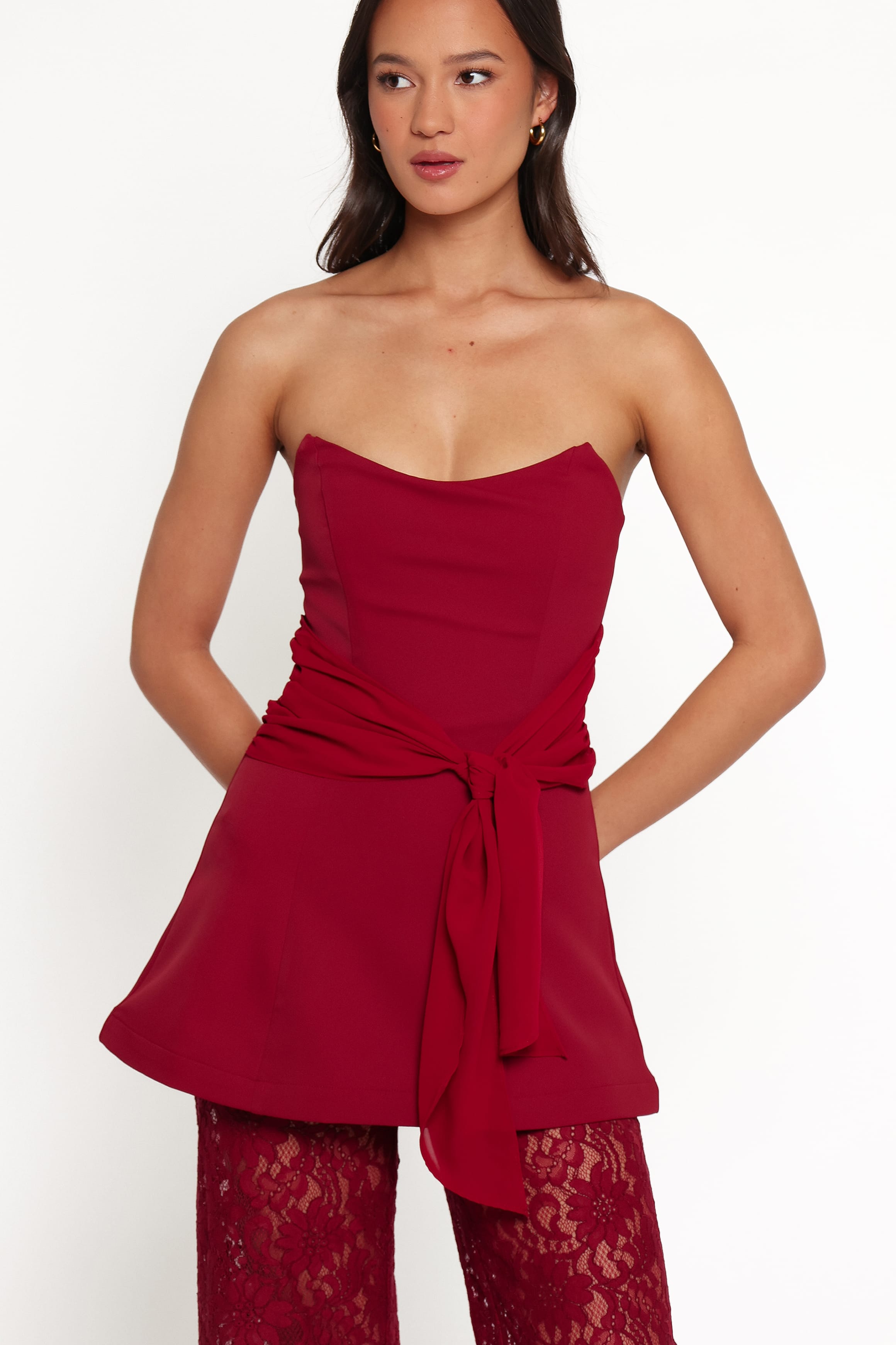 PLAYSUITS Athena Jumpsuit - Sangria Red