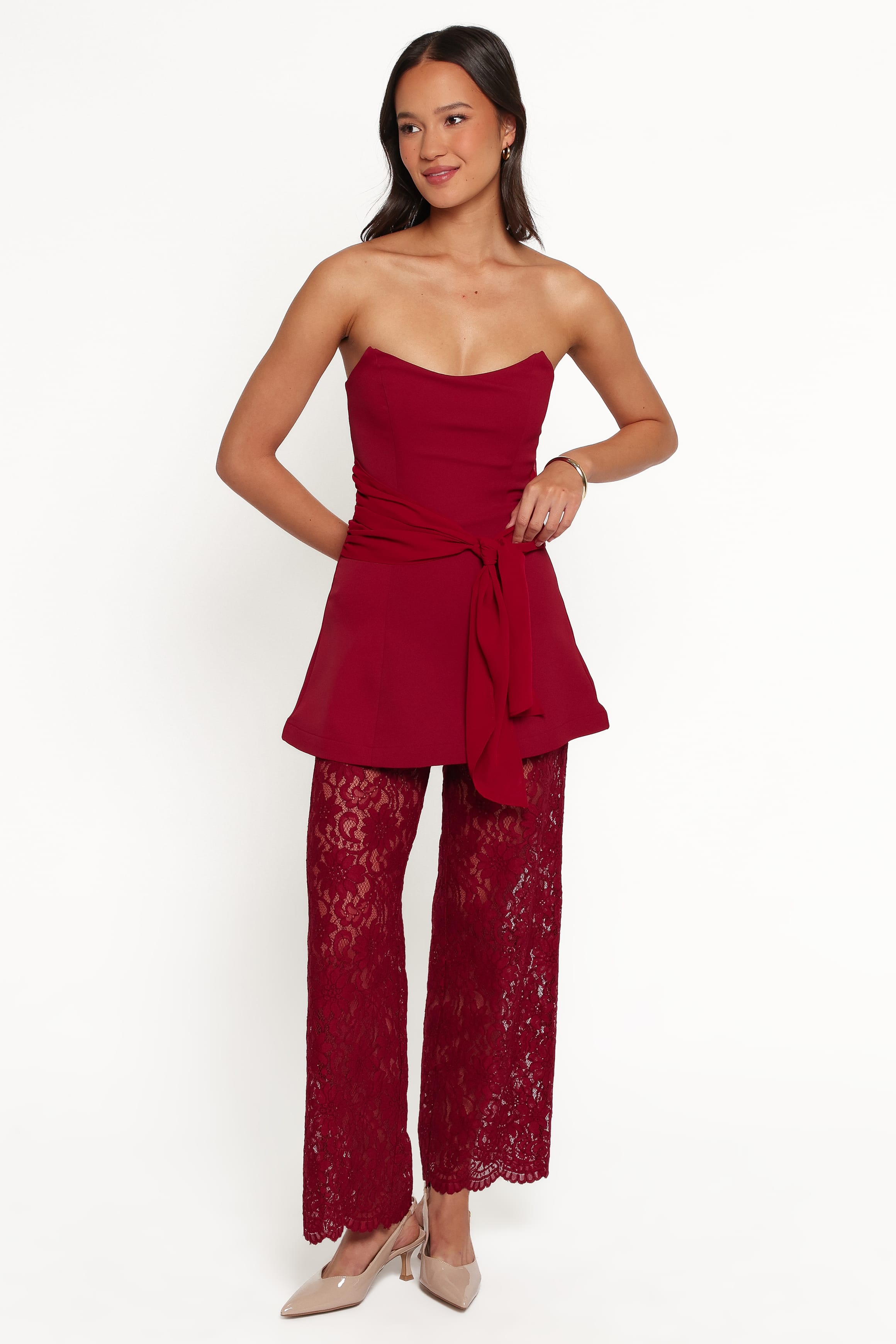 PLAYSUITS Athena Jumpsuit - Sangria Red
