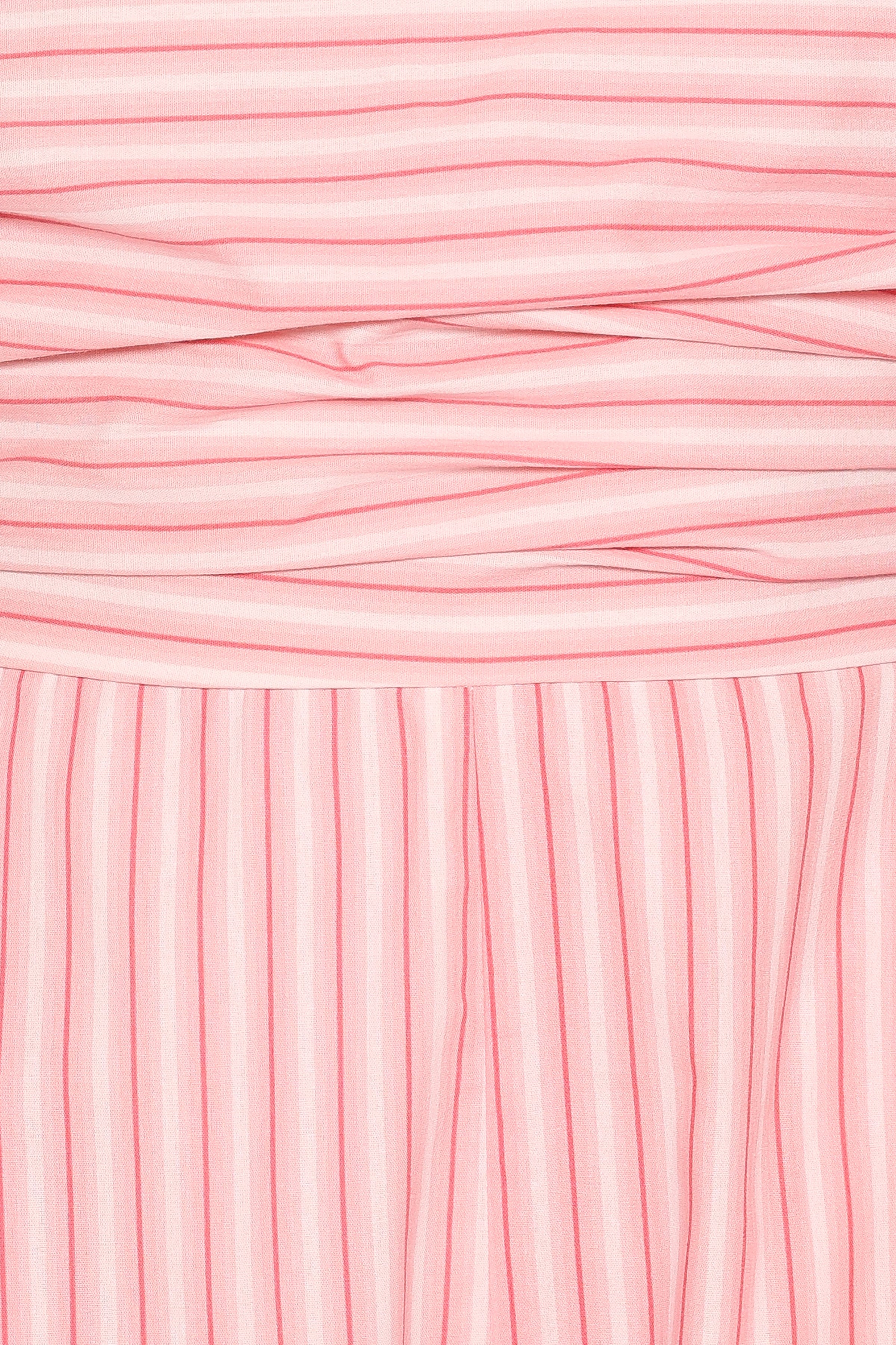PLAYSUITS Clo Puff Sleeve Romper - Pink Stripe