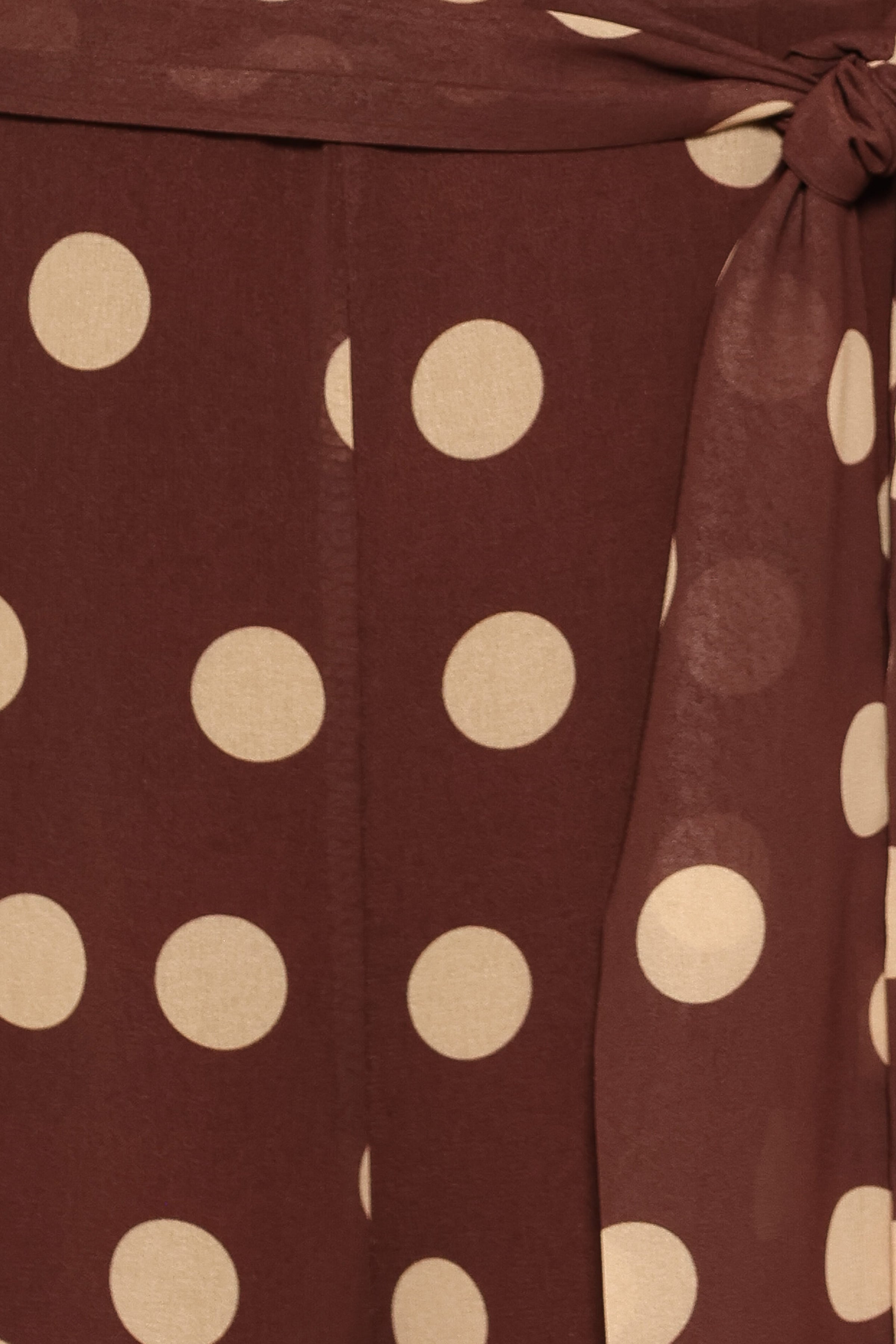 PLAYSUITS Collene Tie Waist Jumpsuit - Brown Polka Dot