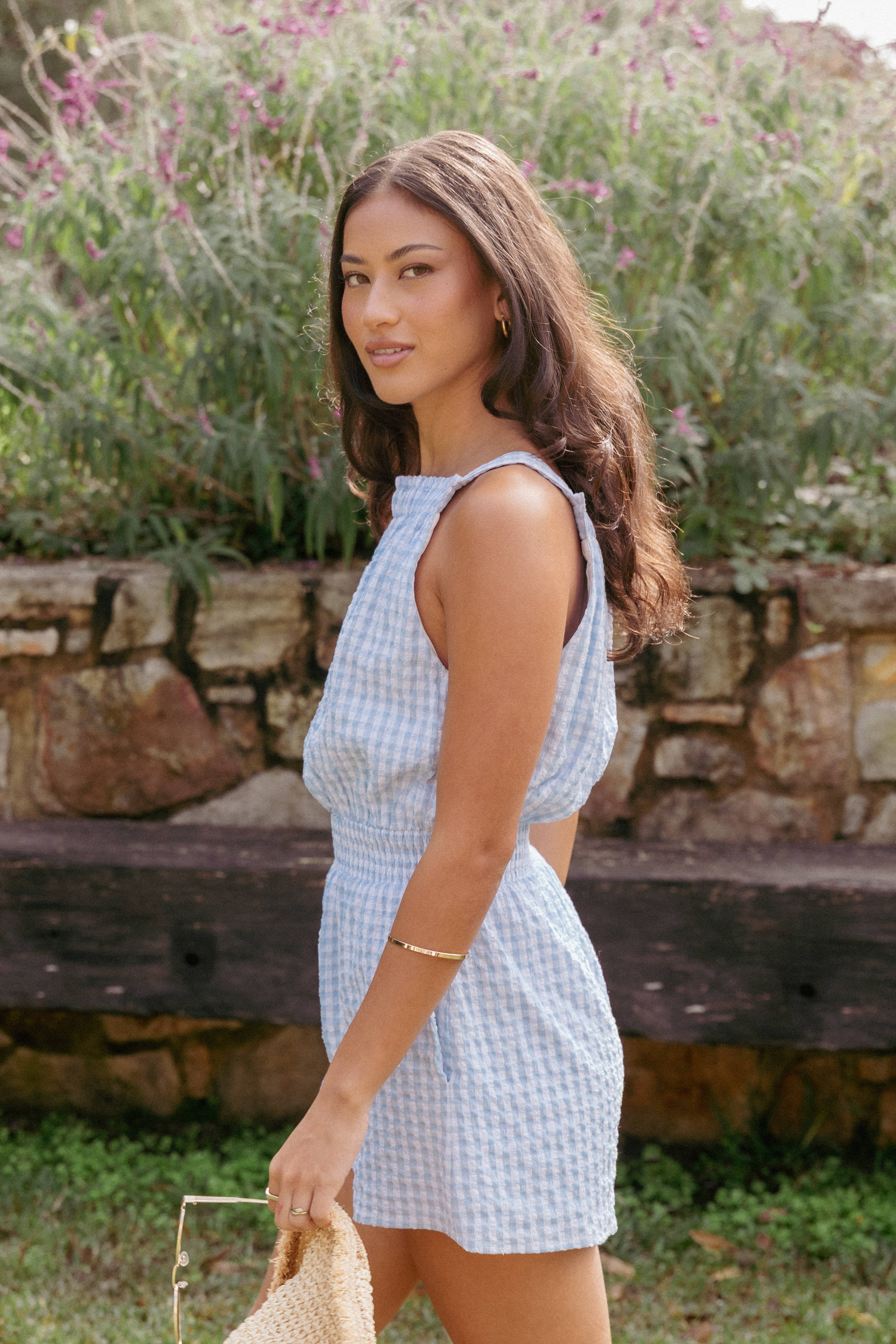 PLAYSUITS Felicity Romper - Blue Gingham