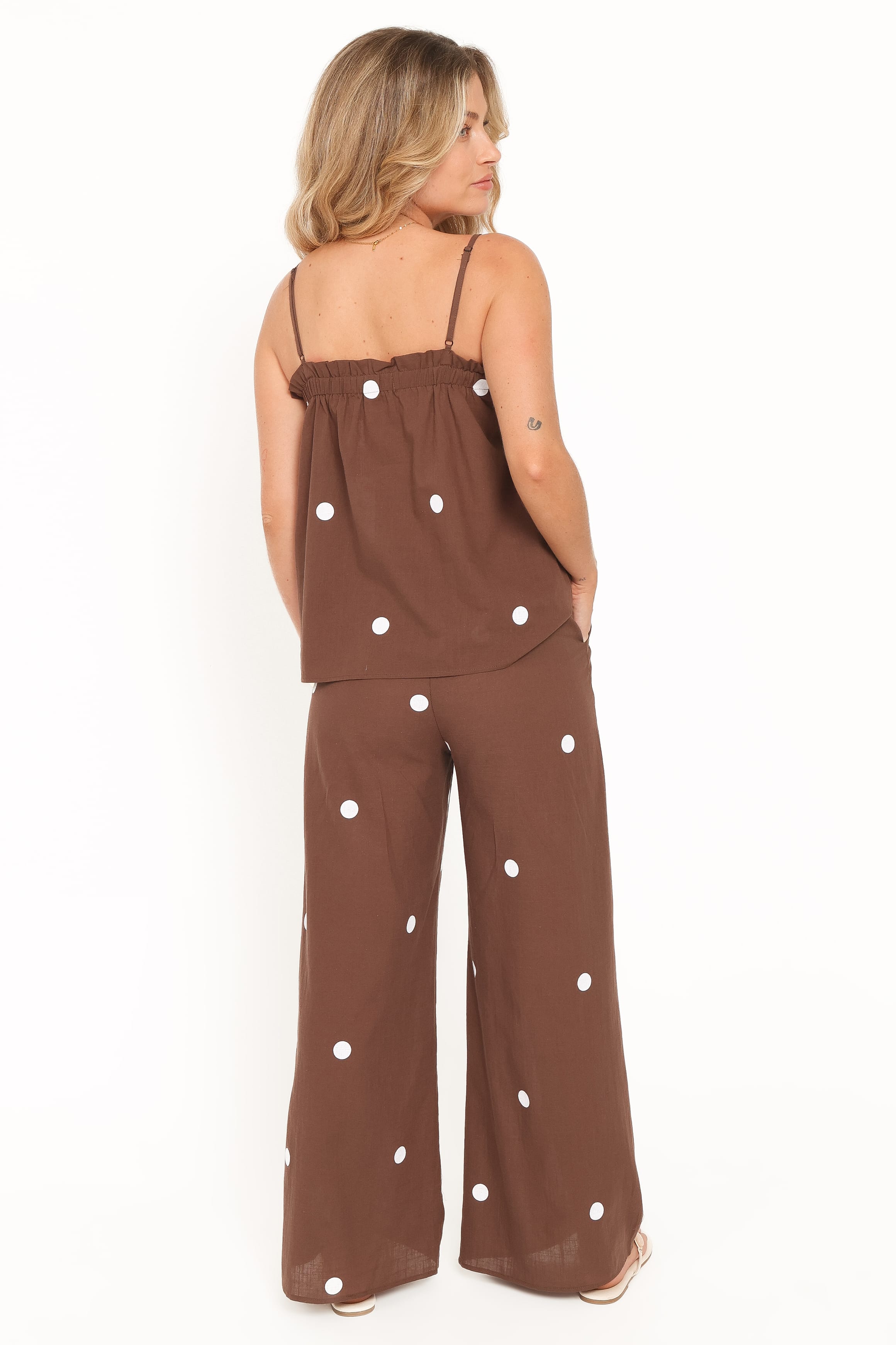 SETS Aerin Pant Set - Chocolate Polka Dot