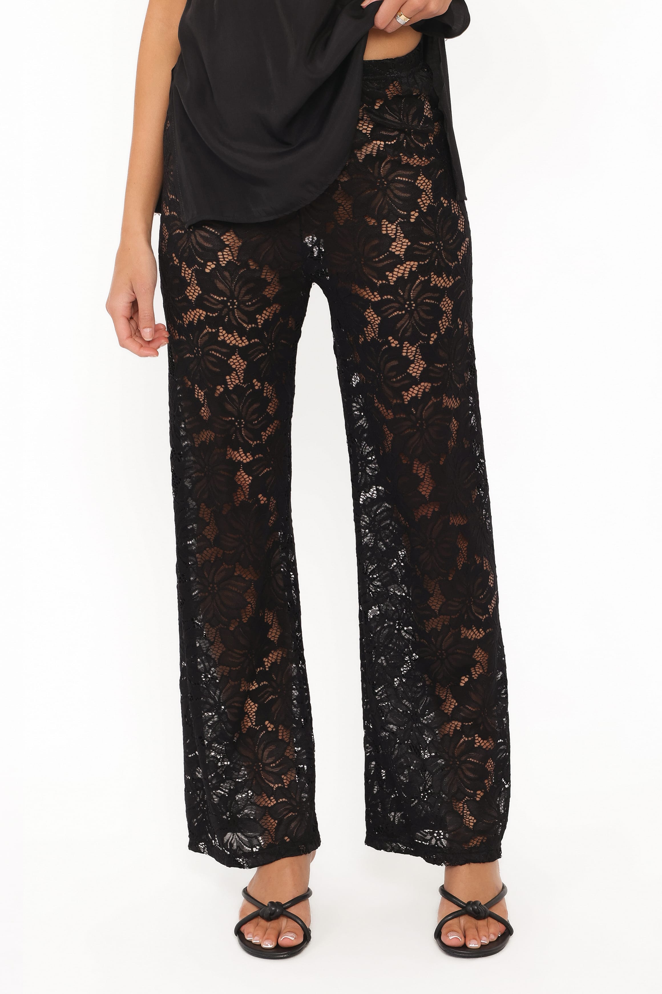 SETS Ethel Lace Pant Set - Black