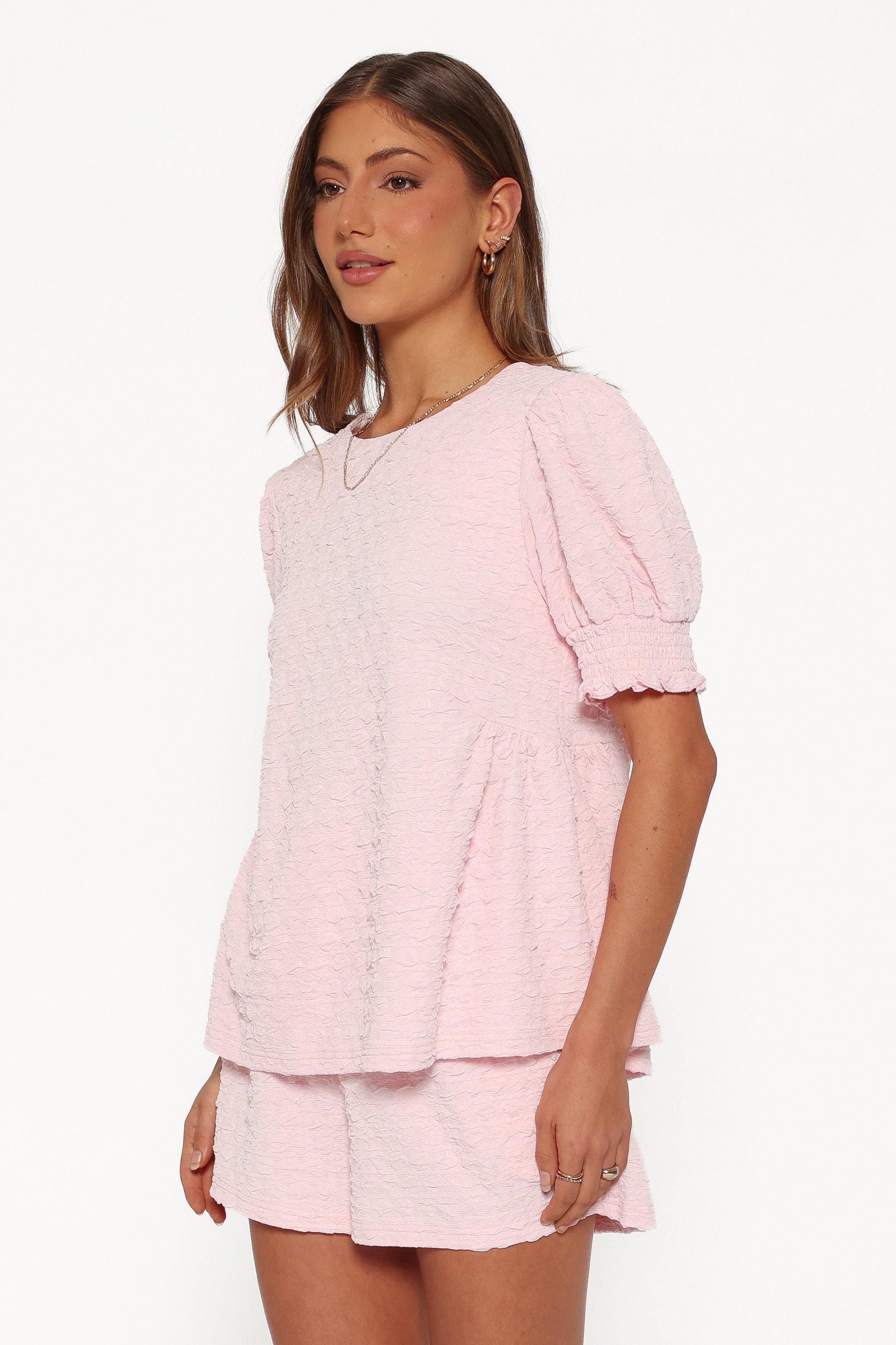 SETS Gail Textured Short Set - Pink