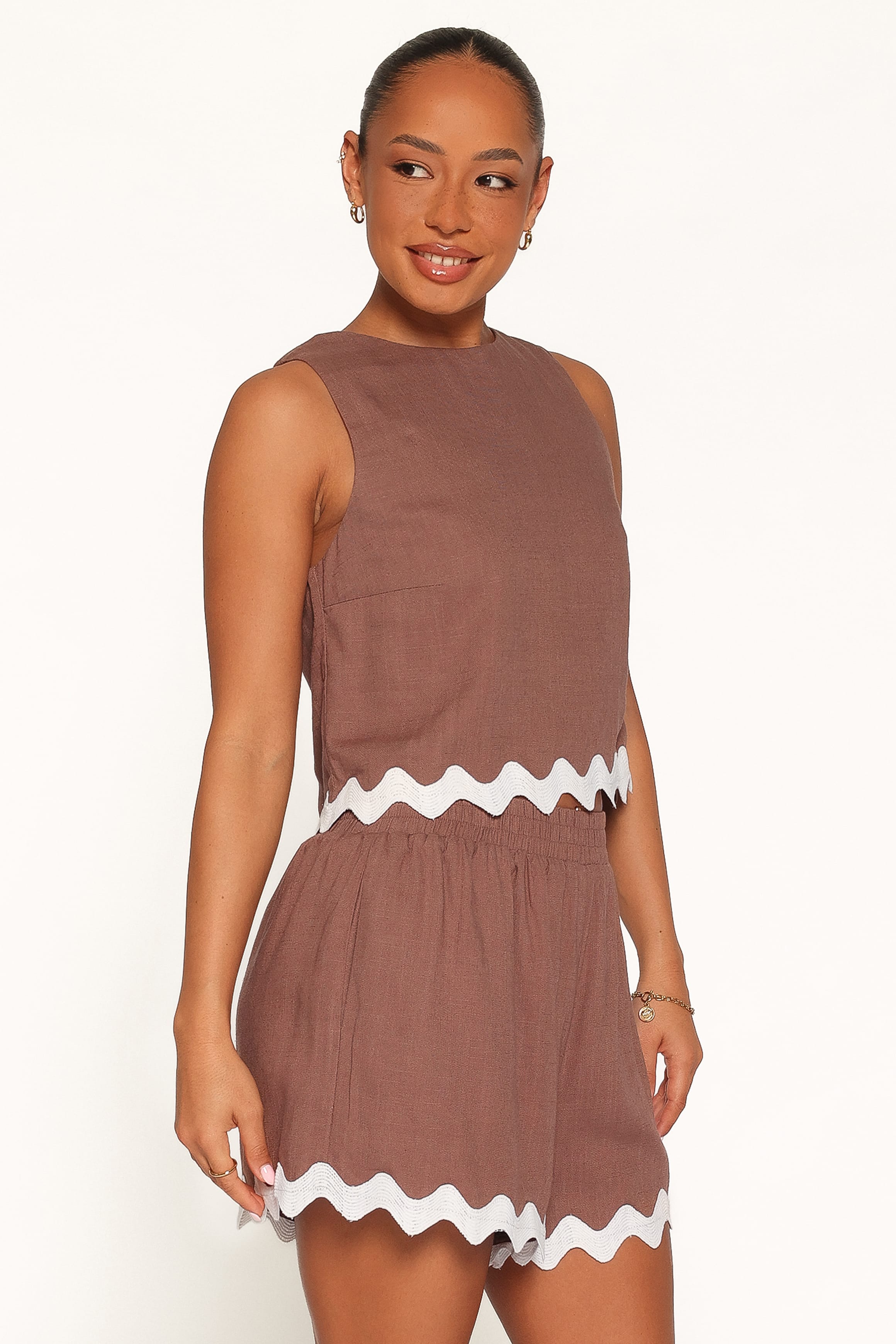 SETS Gale Short Set - Brown Cream