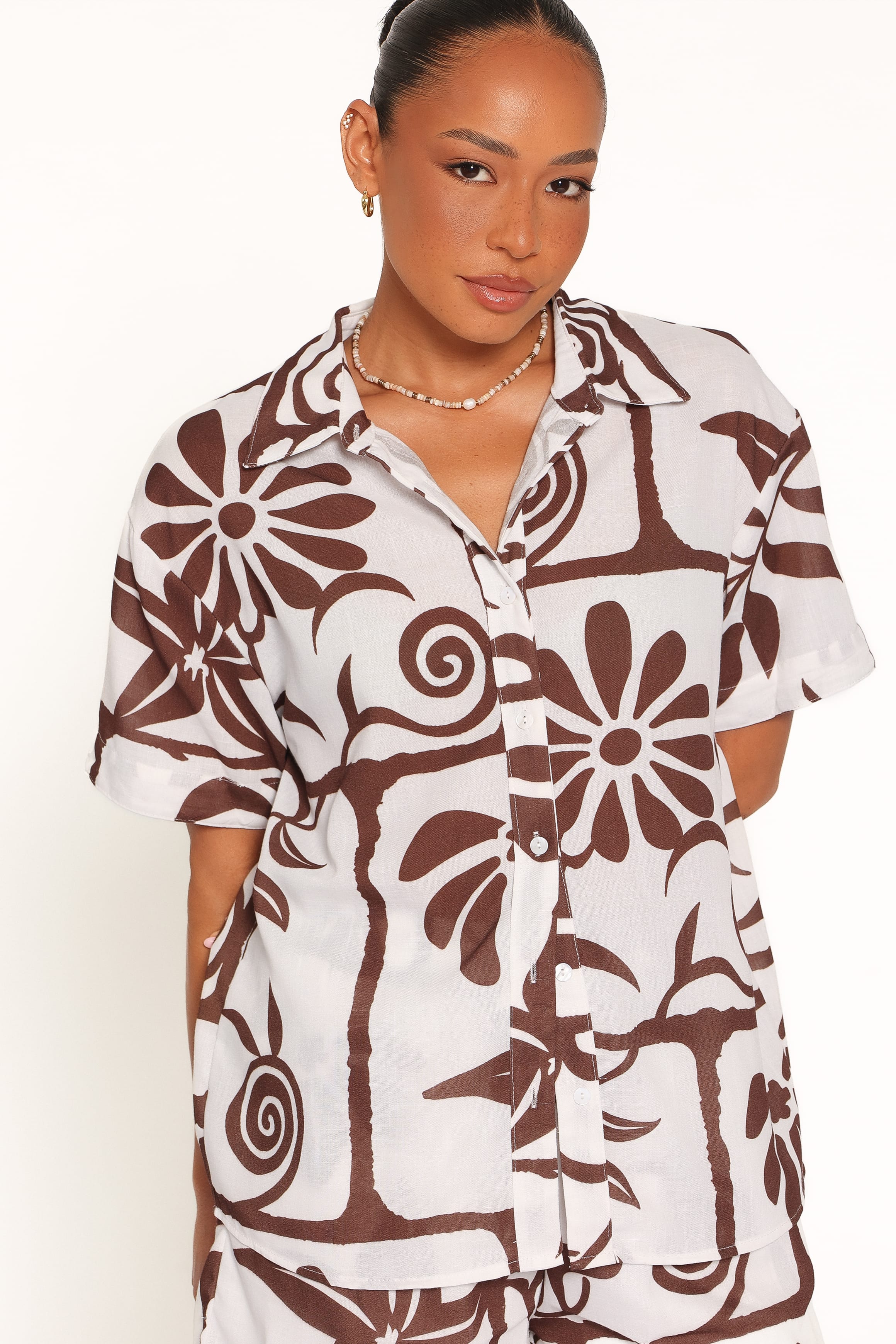 SETS Helga Short Set - Brown White