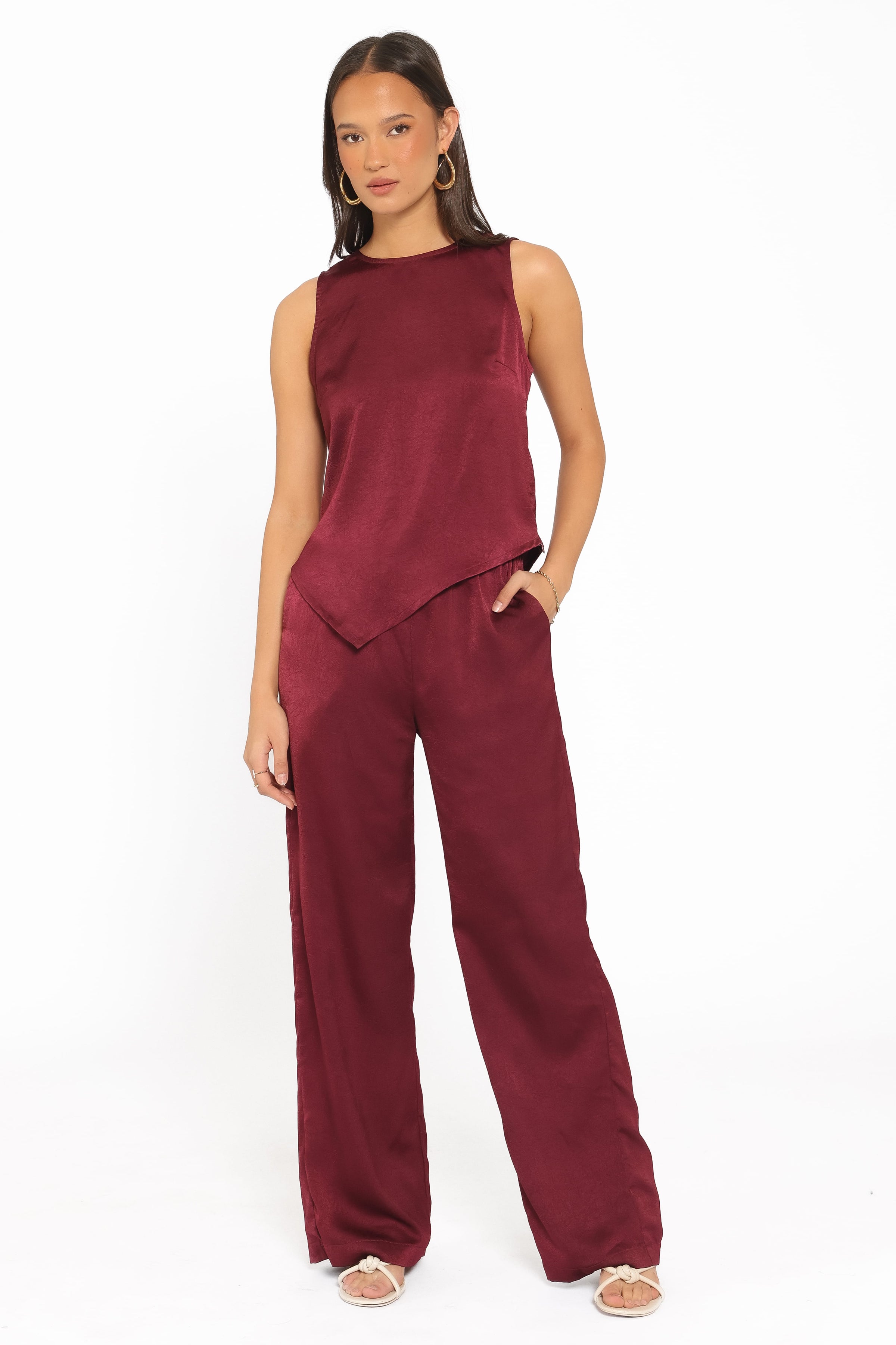 SETS Lira Pant Set - Dark Cherry