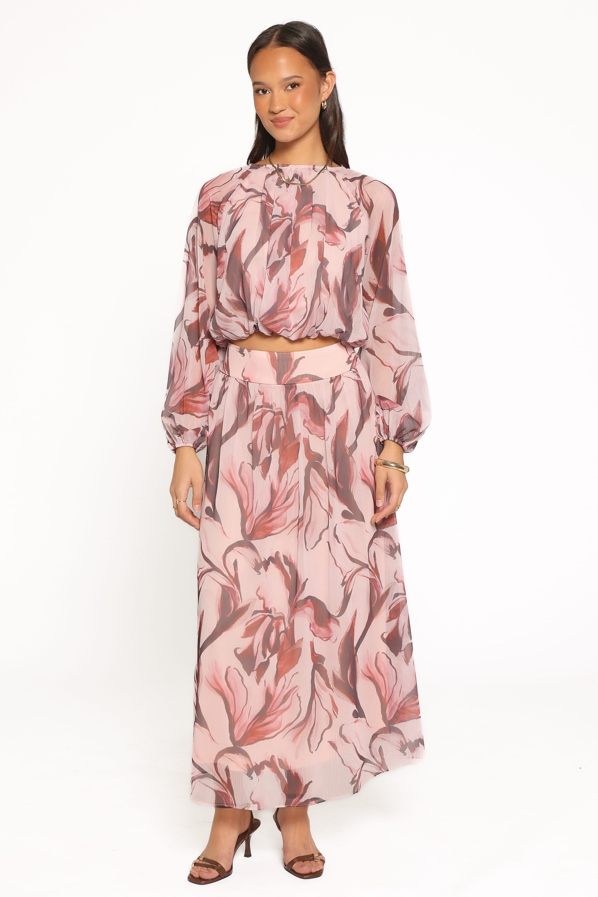 SETS Lorei Chiffon Skirt Set - Pink Petal