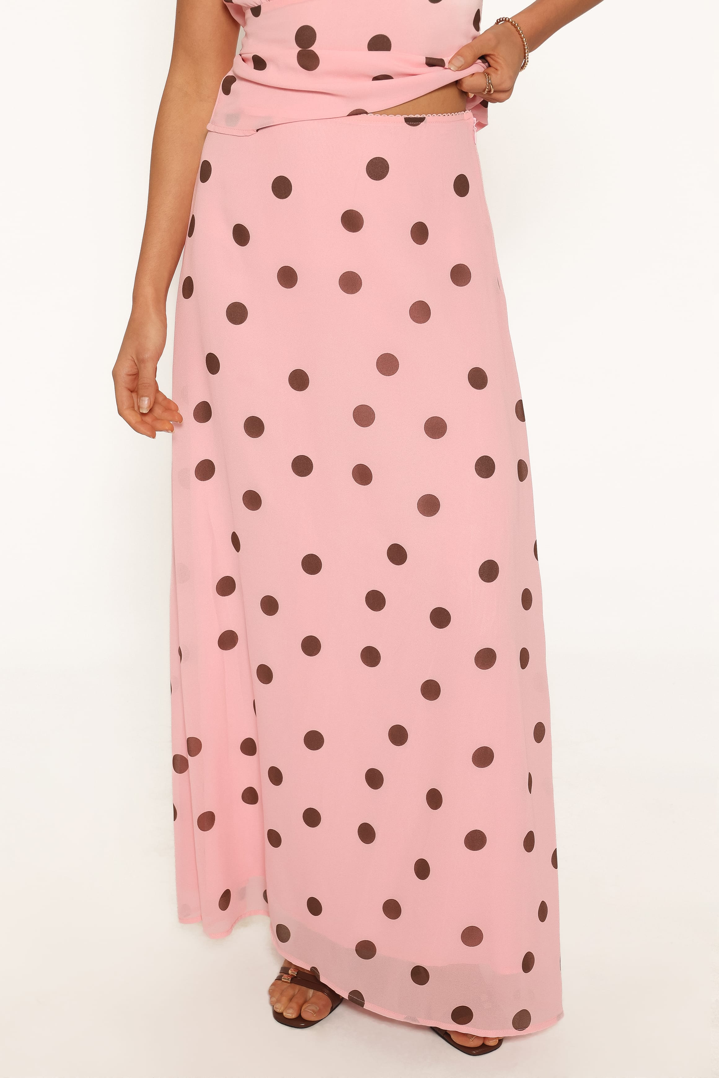 SETS Ricky Skirt Set - Pink Polka Dot
