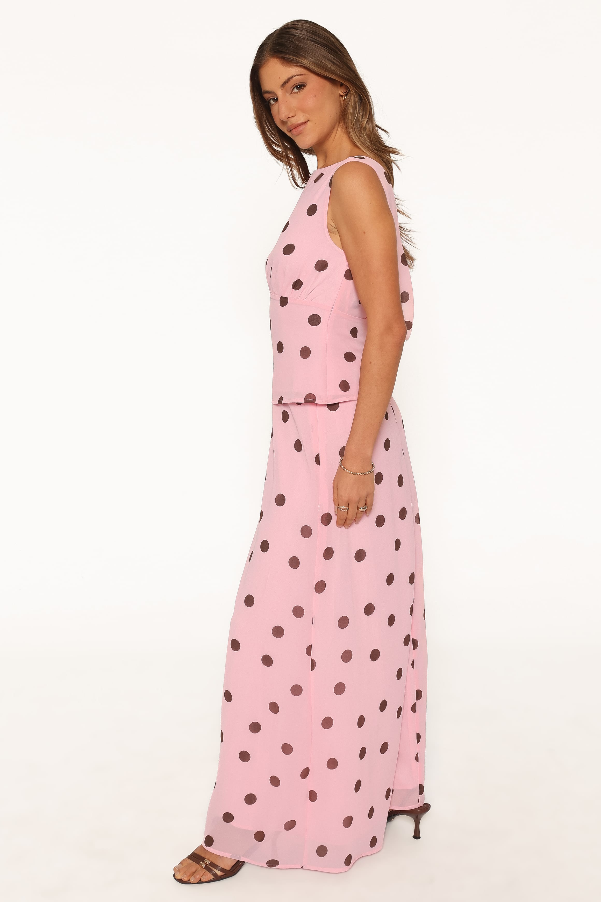 SETS Ricky Skirt Set - Pink Polka Dot