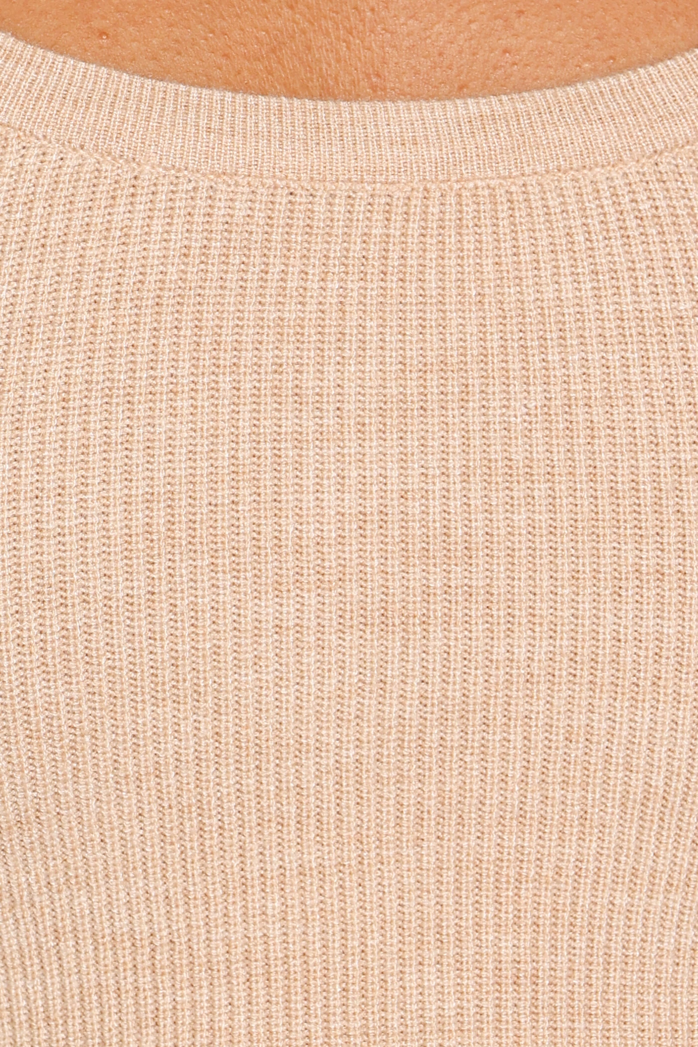 TOPS Berenice Ruffle Hem Knitted Top - Beige