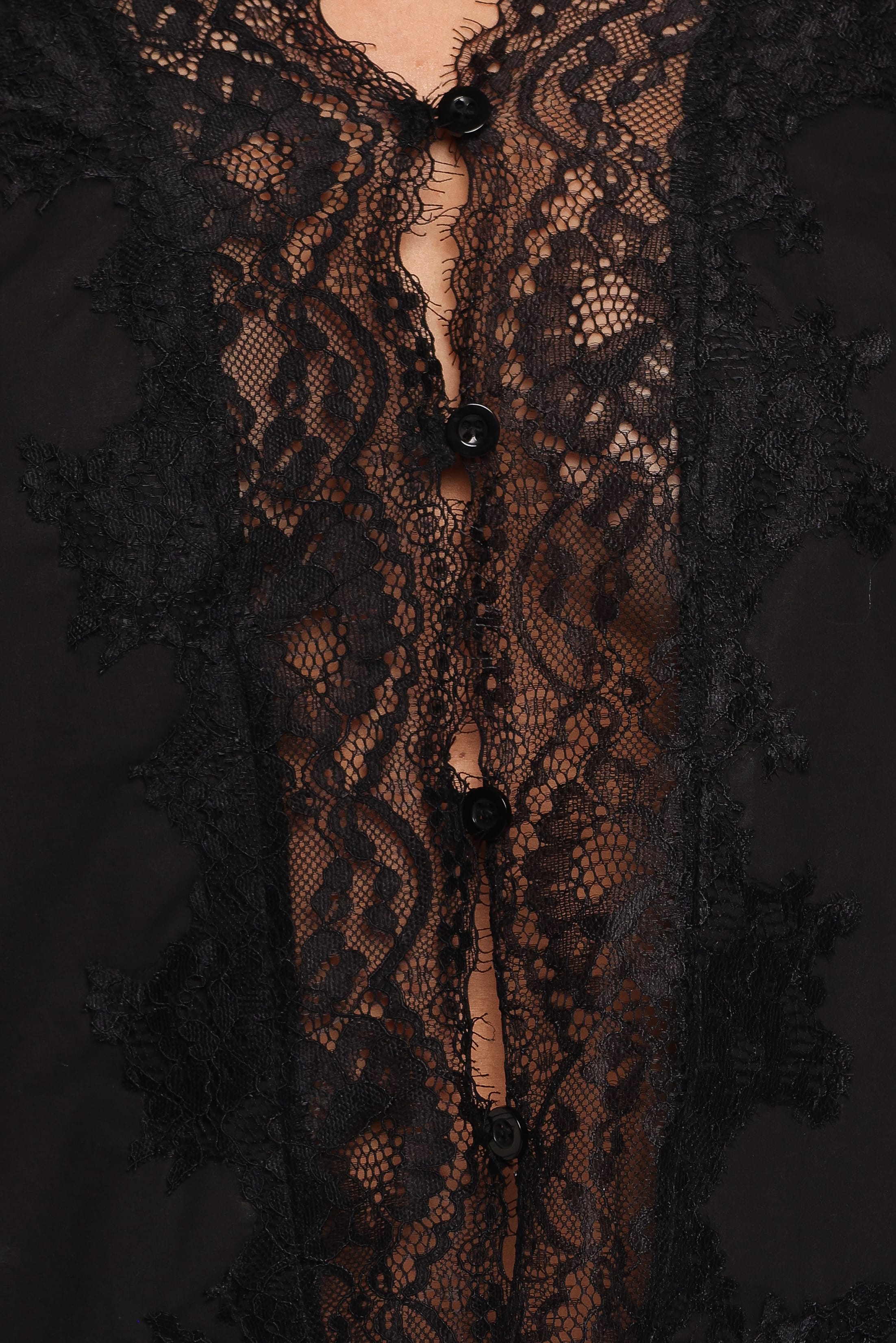 TOPS Bilson Lace Trim Top - Black