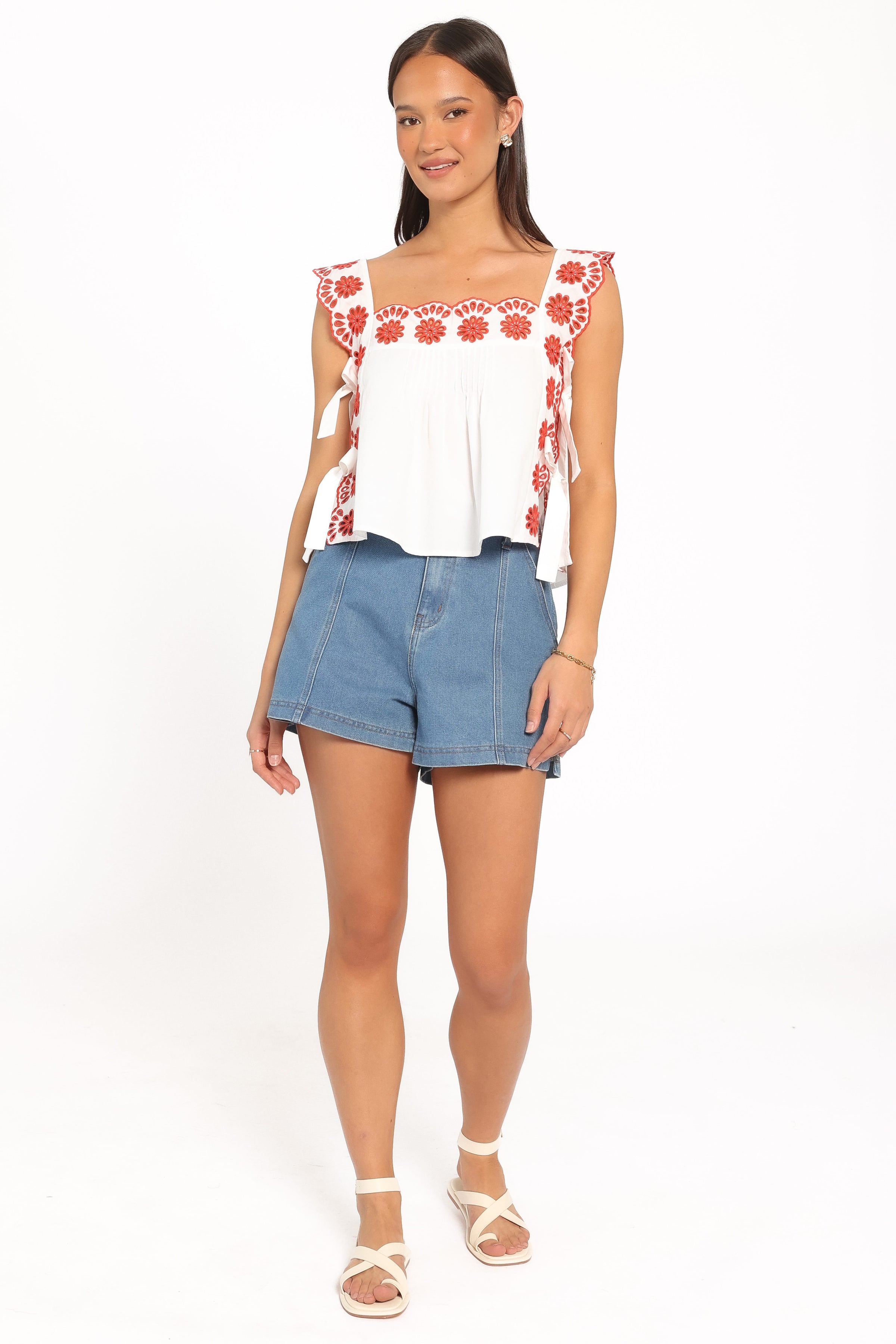 TOPS Brydee Tie Top - Red