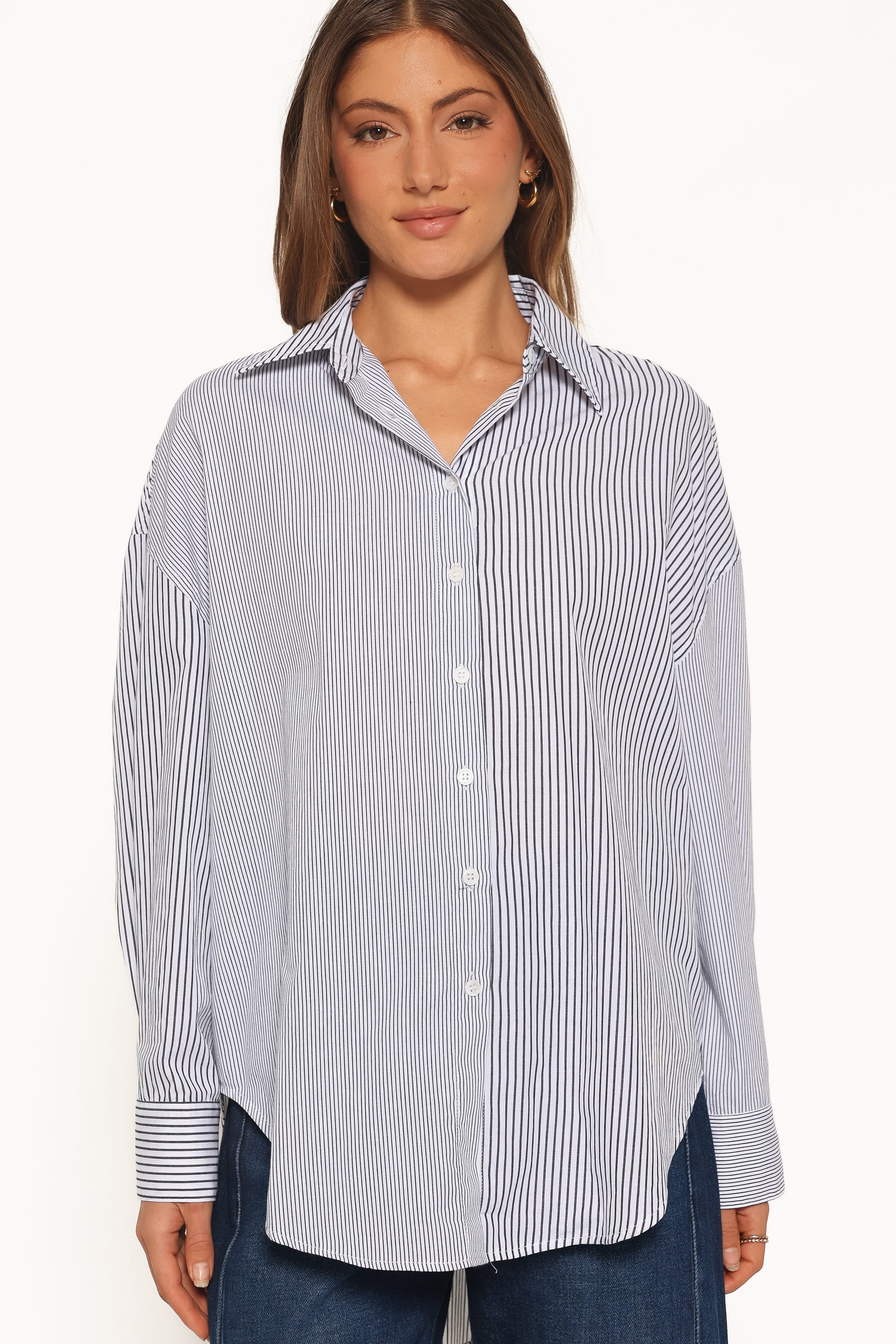 TOPS Elva Oversized Shirt - Black Stripe