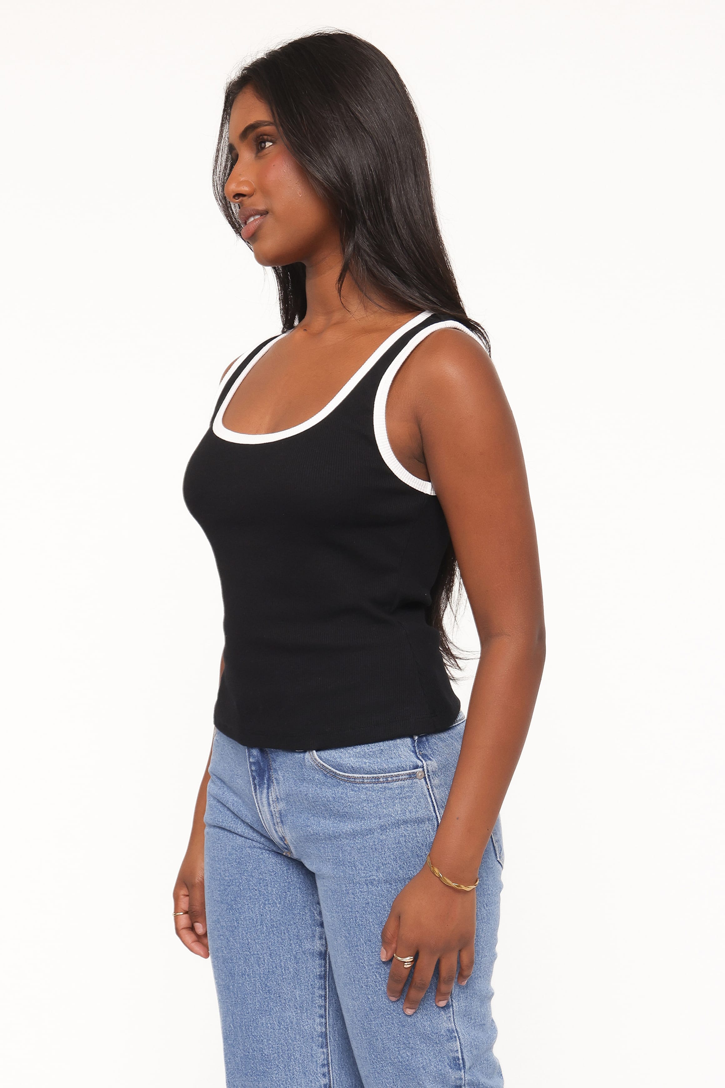 TOPS Juanita Knit Top - Black/White