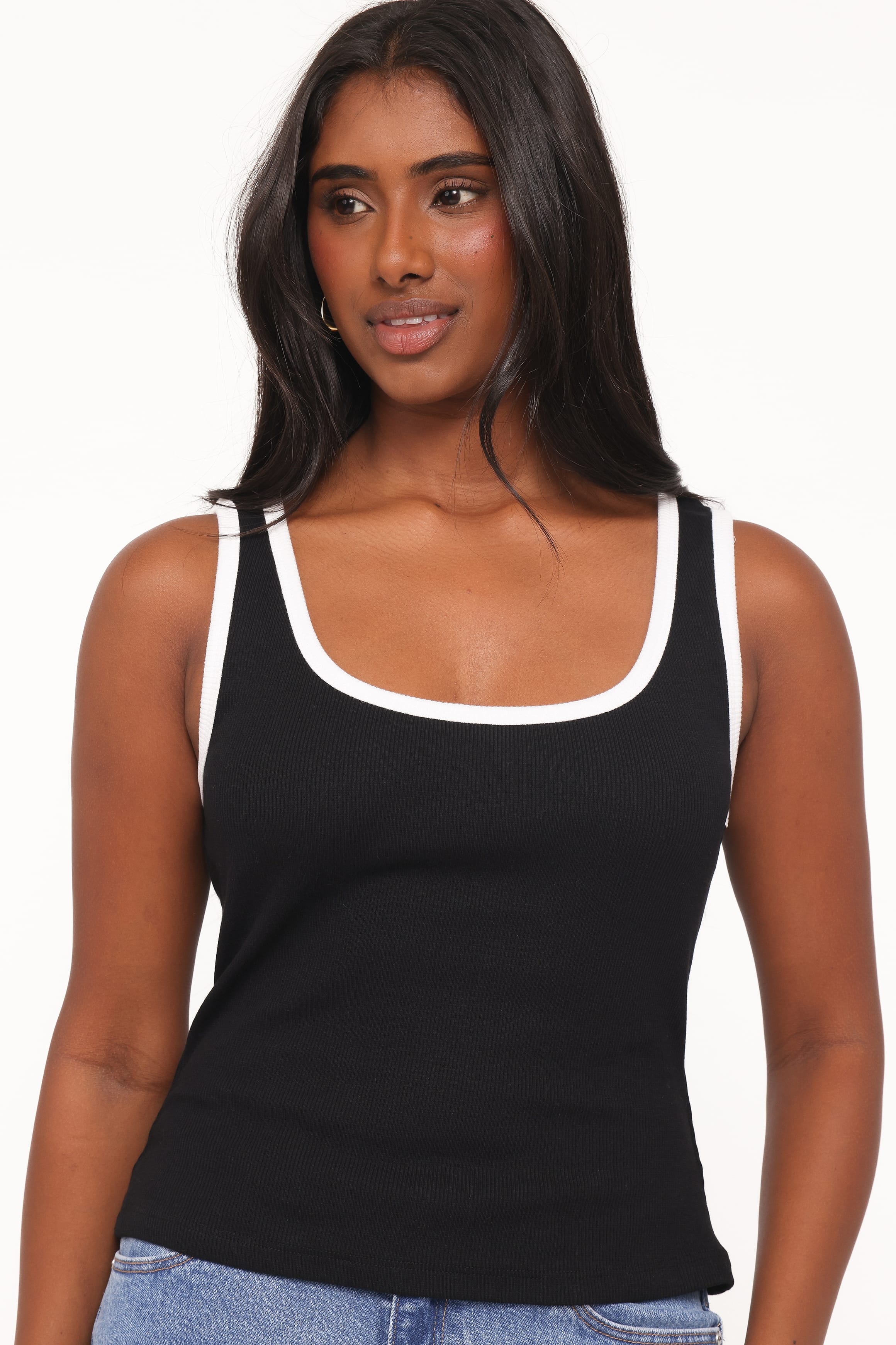 TOPS Juanita Knit Top - Black/White
