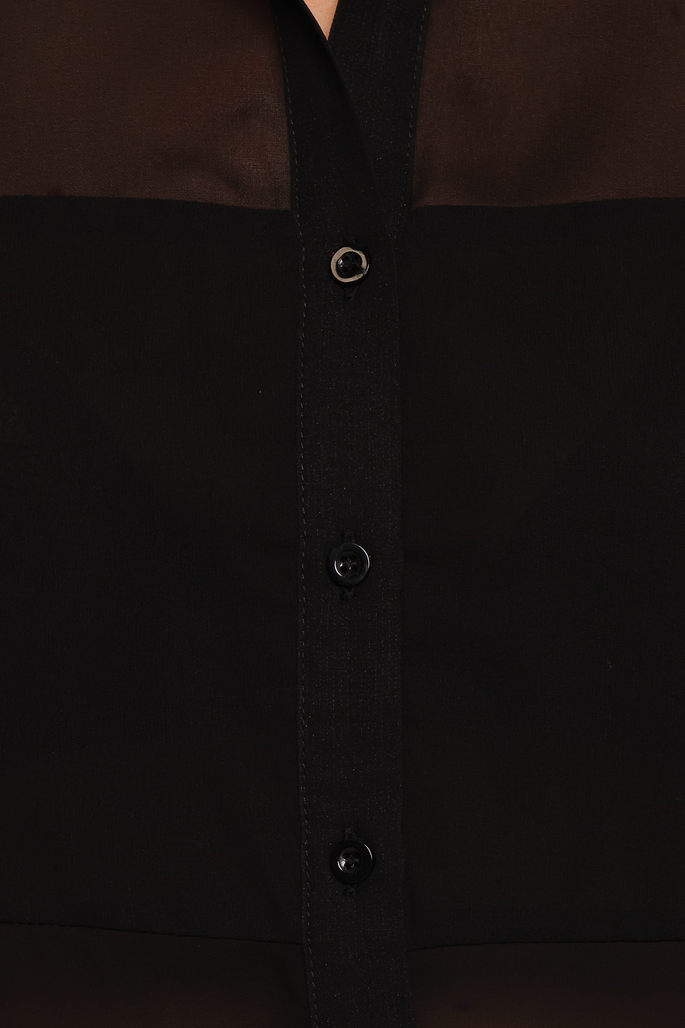 TOPS Lee Sheer Panel Shirt - Black