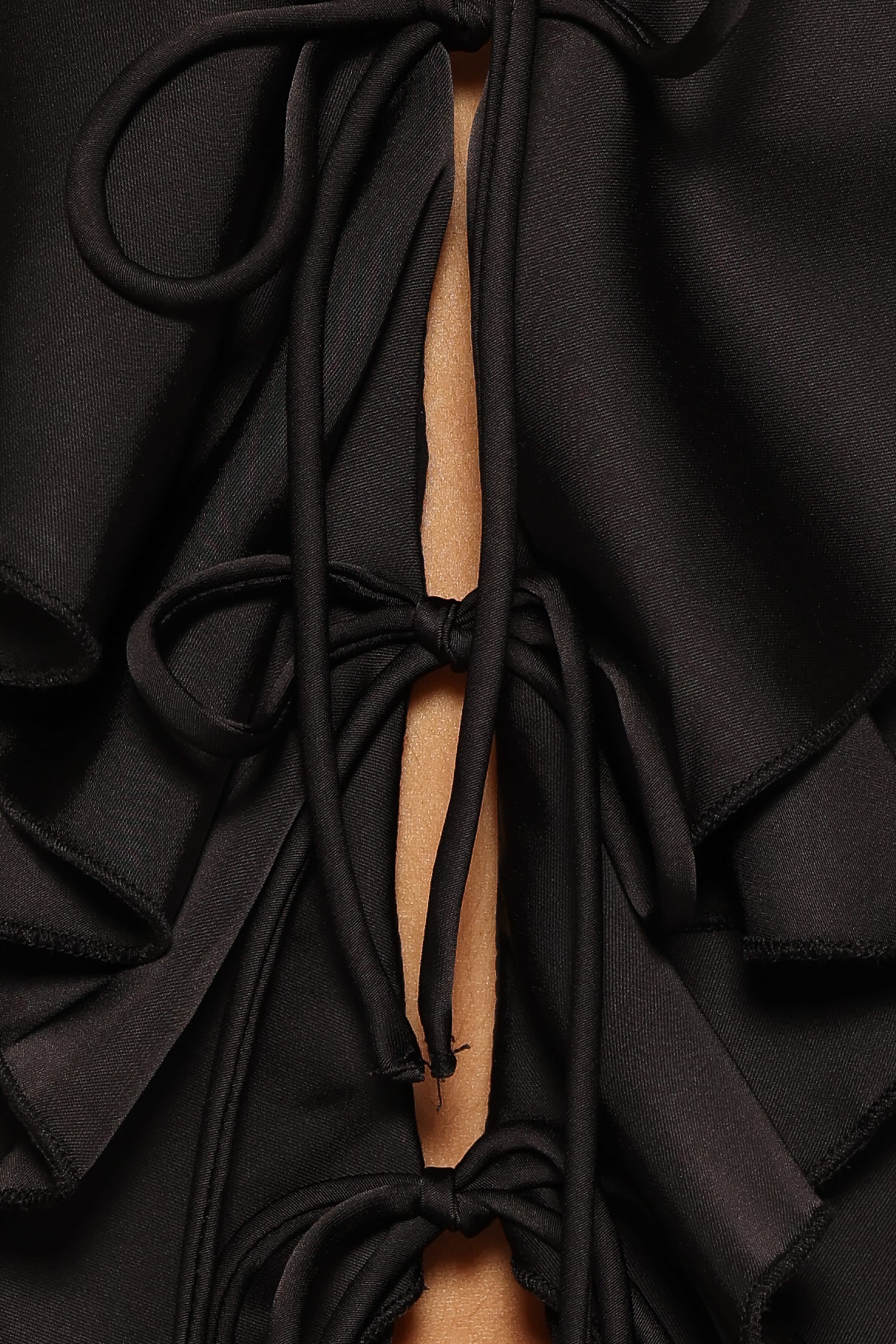 TOPS Orelia Ruffle Front Top - Black